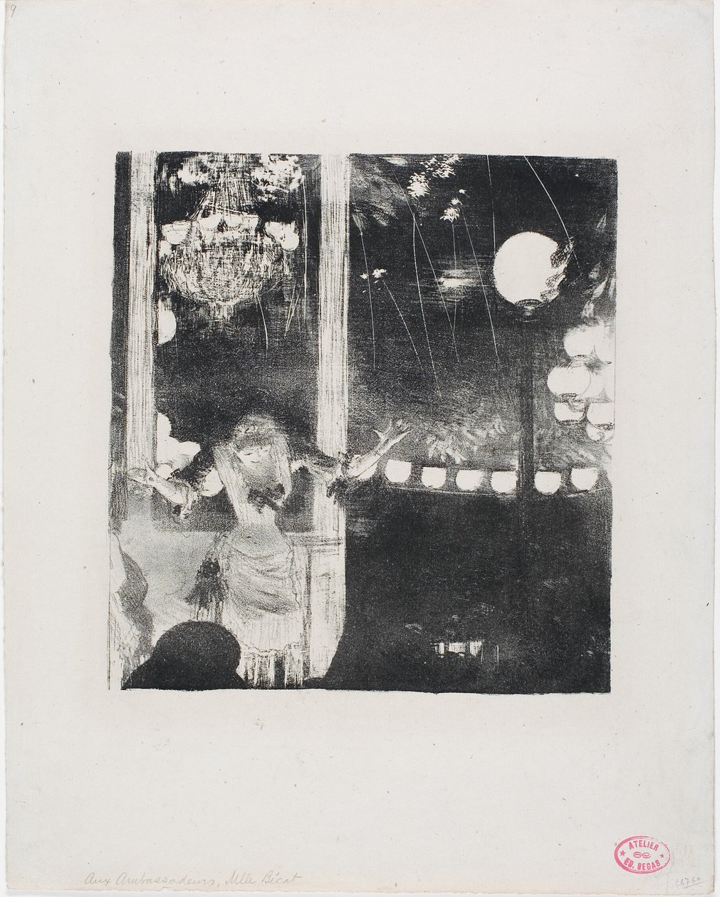 Mlle Bécat im Café des Ambassadeurs von Hilaire Germain Edgar Degas