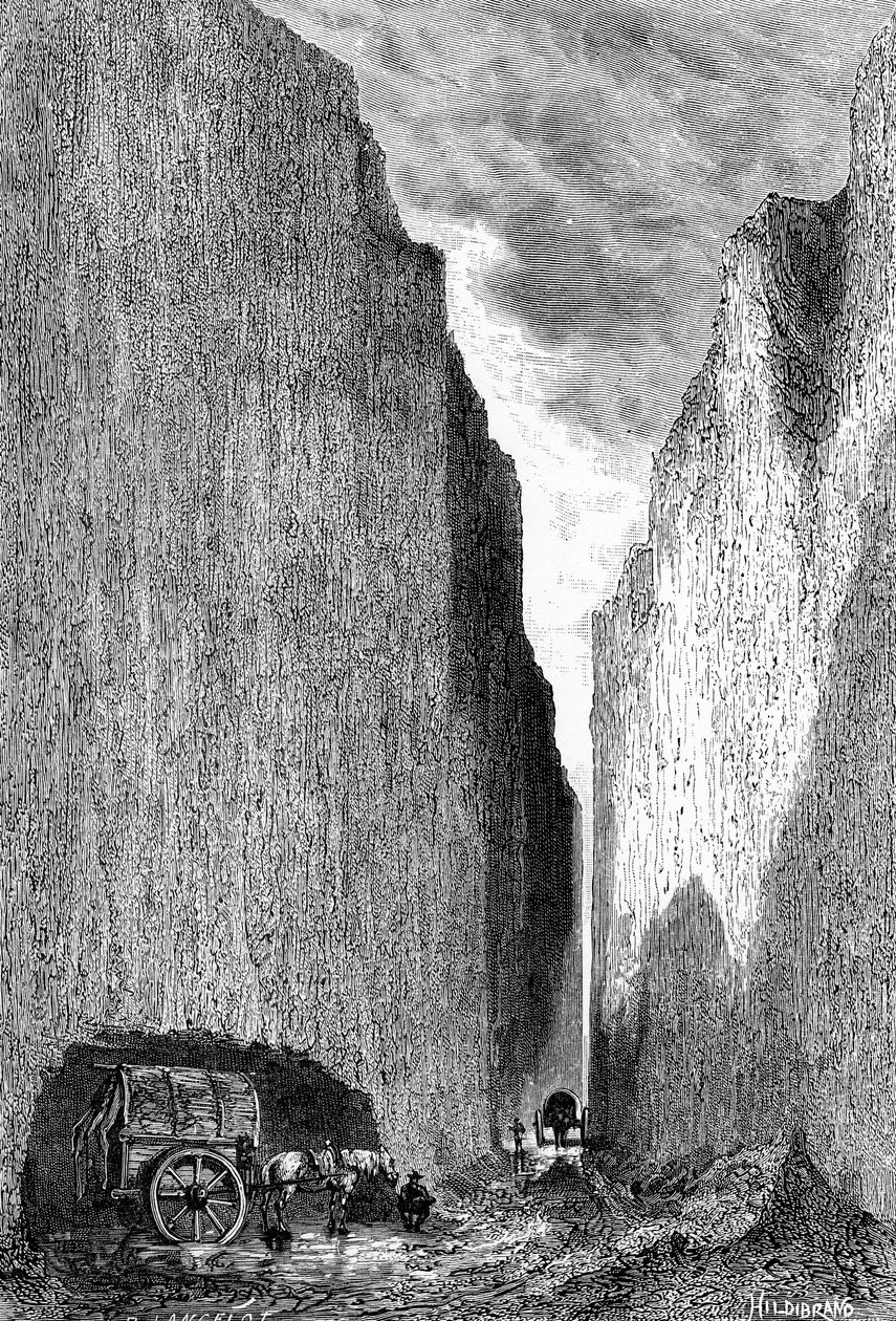 Straße durch die Gelbe Erde, China, ca. 1890 von Hildibrand