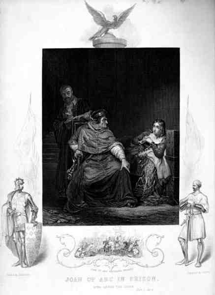 Johanna von Orleans im Gefängnis, Akt III, in Henry VI, von William Shakespeare, gestochen von J. Rogers von Hippolyte Delaroche
