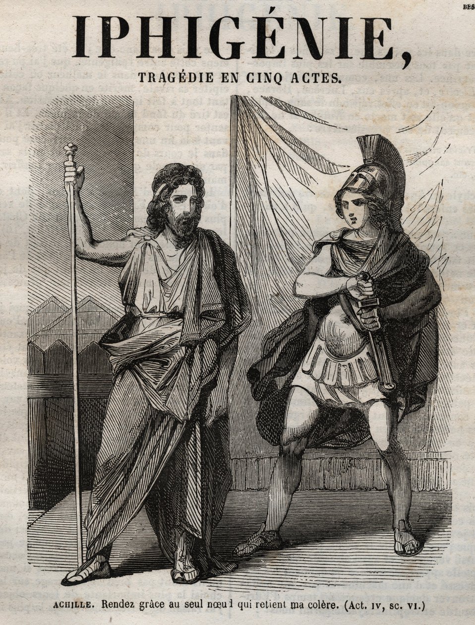 Iphigenie Tragödie von Jean Racine - Gravur in „Oeuvres de Jean Racine“ illustriert von Pauquet und mit einer Notiz von Emile de La Bédollière - 1851. von Hippolyte Louis Pauquet