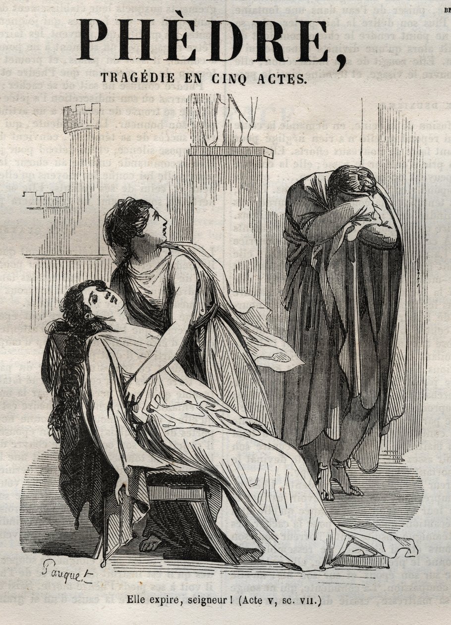 Phedre, von Jean Racine (1639-1699) - Gravur in „Werke von Jean Racine“ illustriert von Pauquet und mit einer Notiz von Emile de La Bedolliere - 1851 von Hippolyte Louis Pauquet