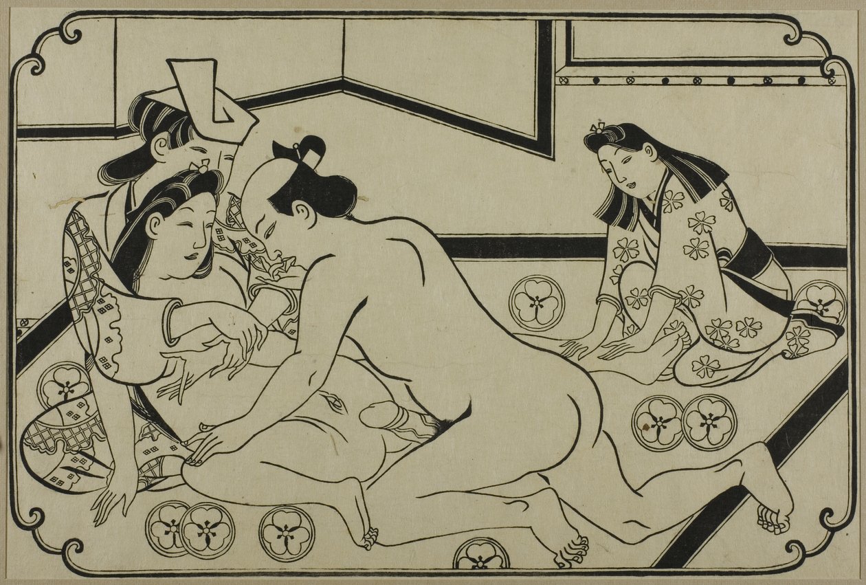 Ein Blatt aus einem Shunga-Album von Hishikawa Moronobu