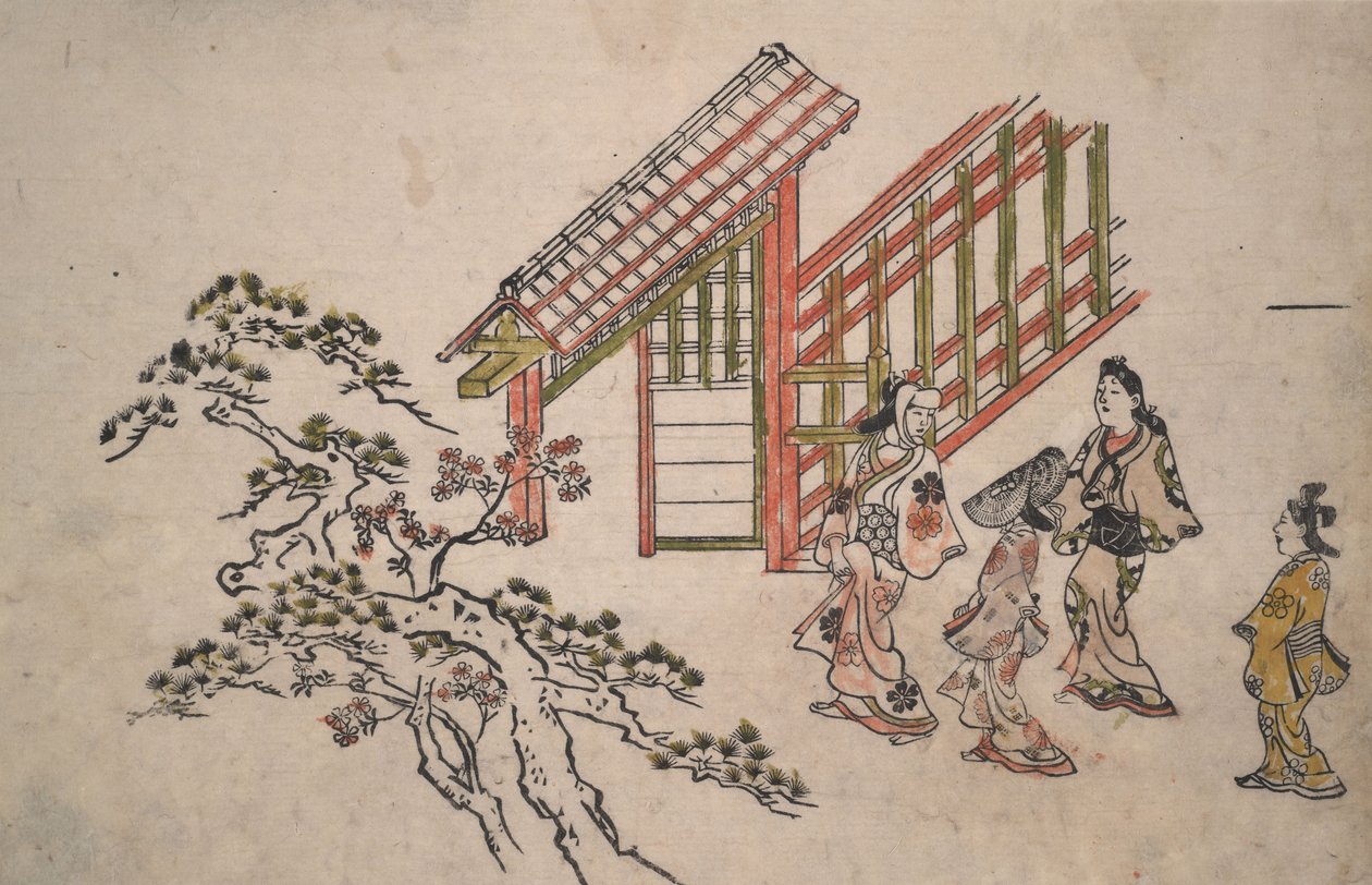 Nahe dem Neuen Yoshiwara-Tor von Hishikawa Moronobu