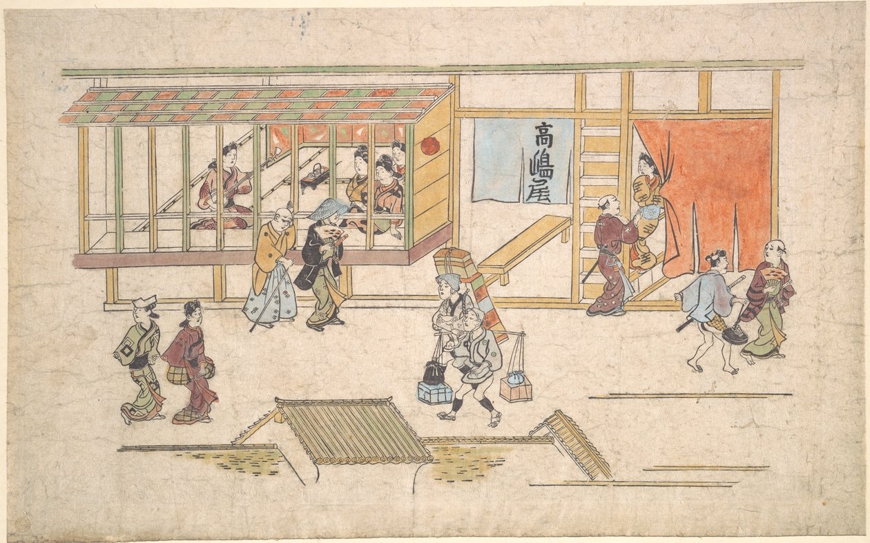 Szene im Yoshiwara von Hishikawa Moronobu