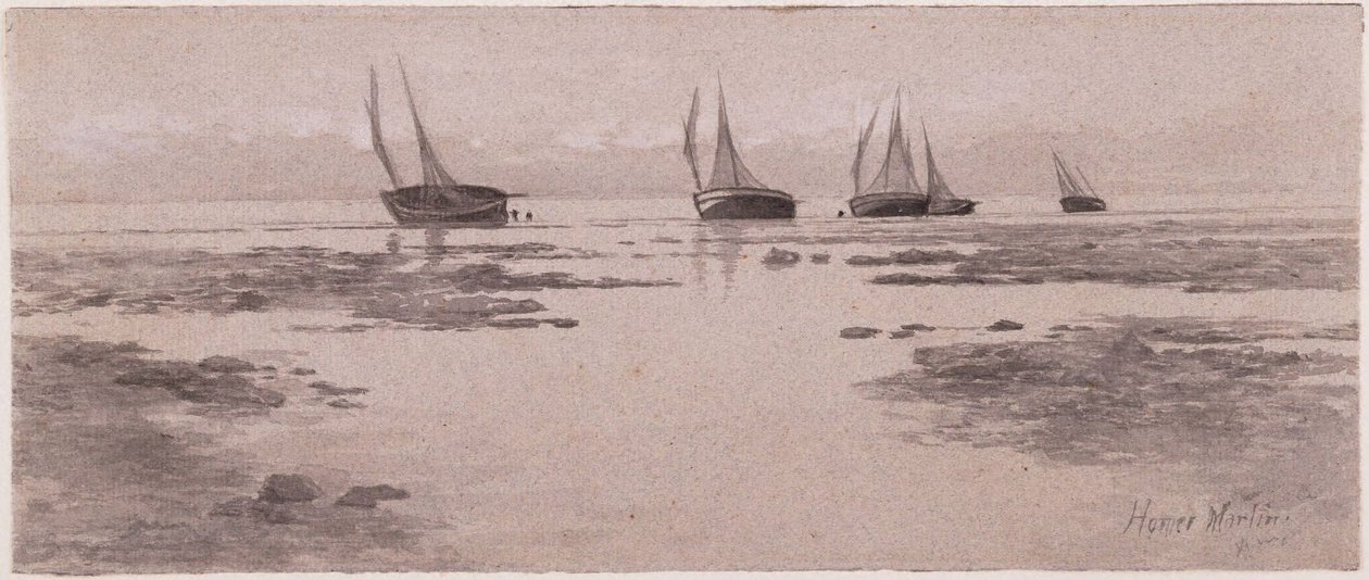 Boote auf Schlammbänken von Homer Dodge Martin