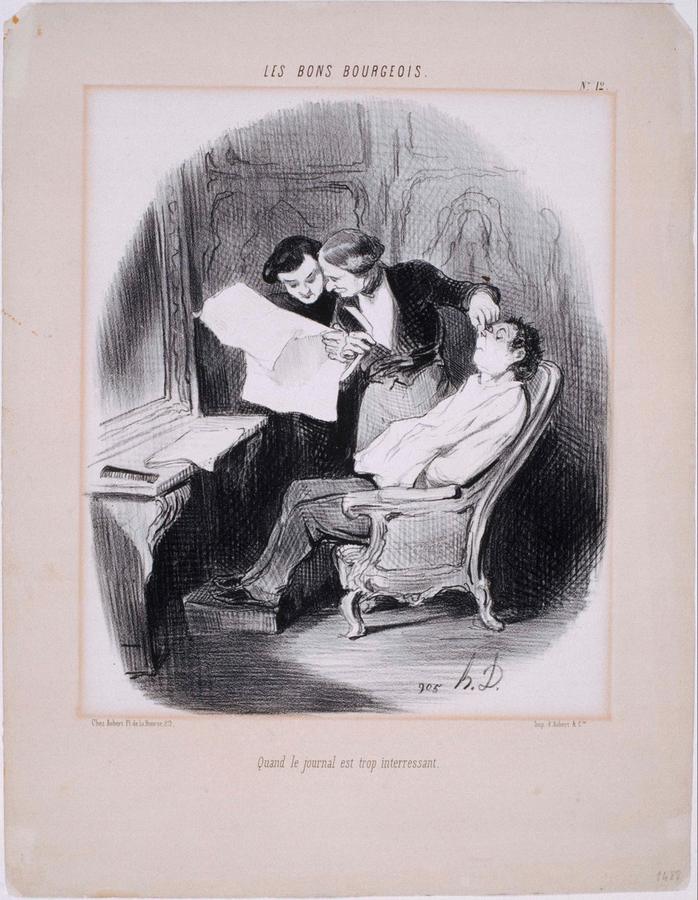 Die guten Bürger - Wenn die Zeitung zu interessant ist von Honoré Daumier