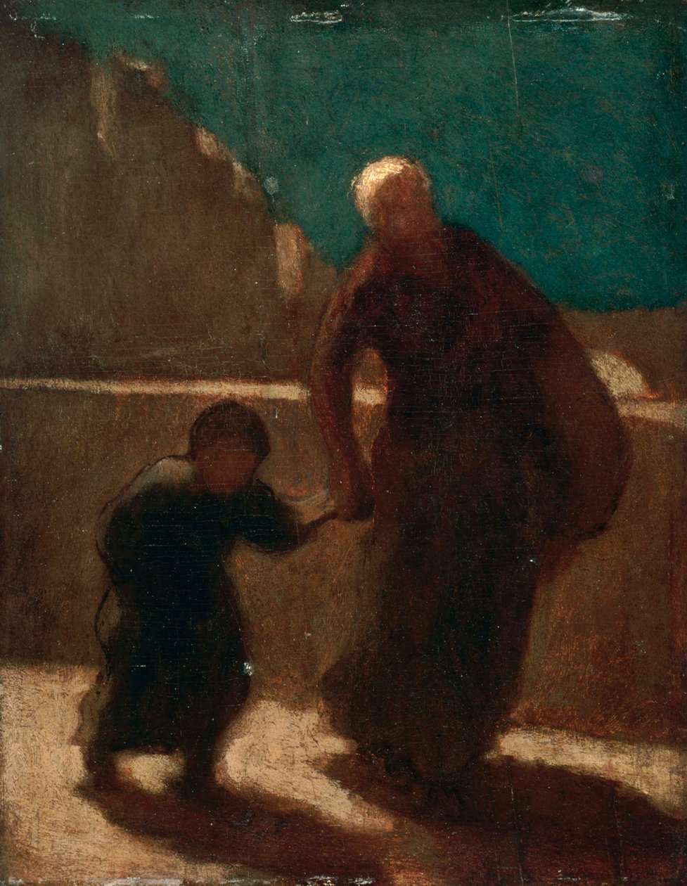 Auf einer Brücke bei Nacht von Honoré Daumier