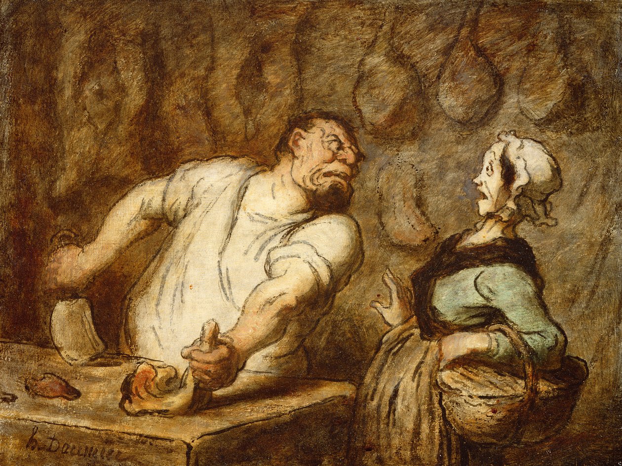 Der Metzger, Montmartre-Markt, ca. 1857-58 von Honoré Daumier