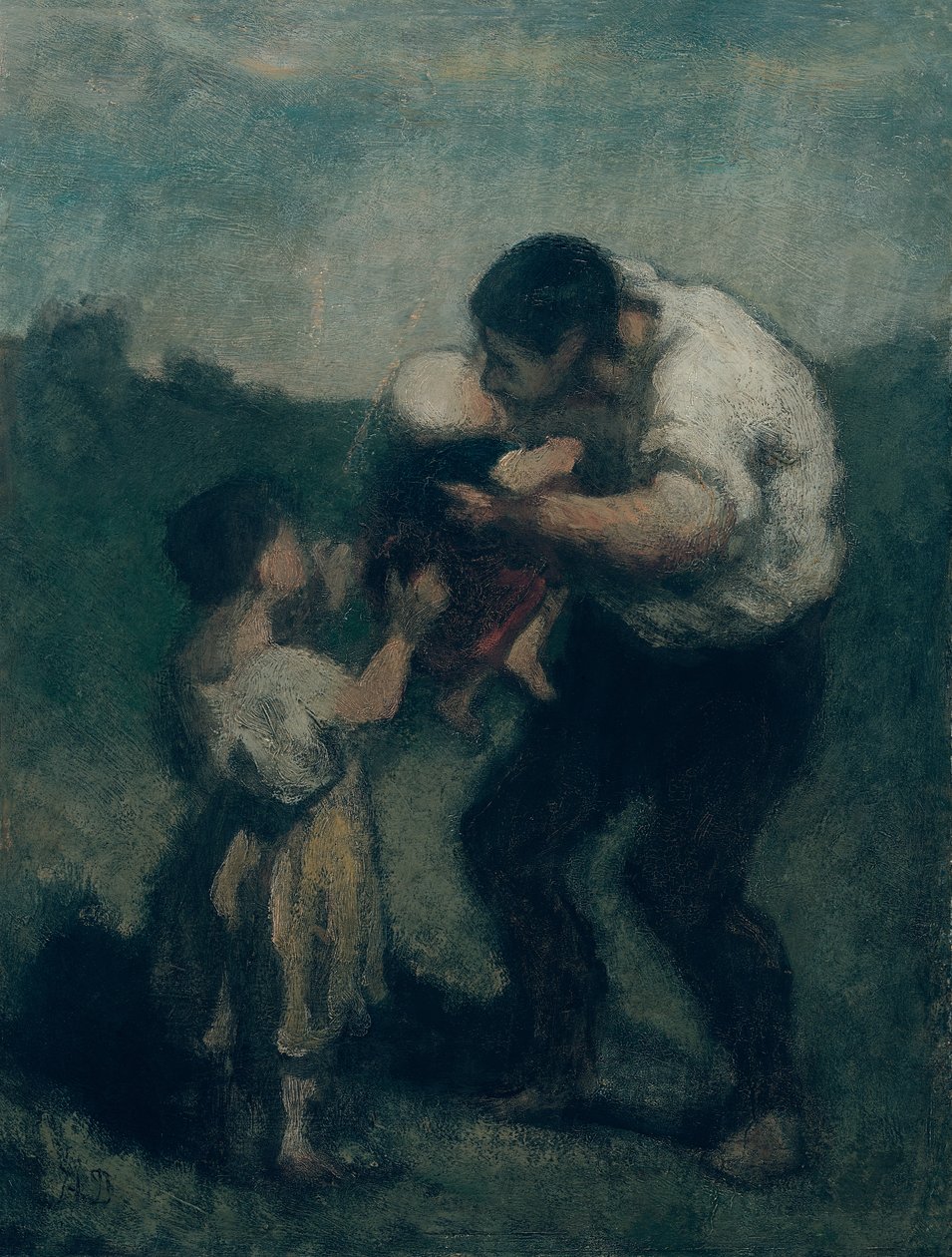Der Kuss, ca. 1845-48 von Honoré Daumier