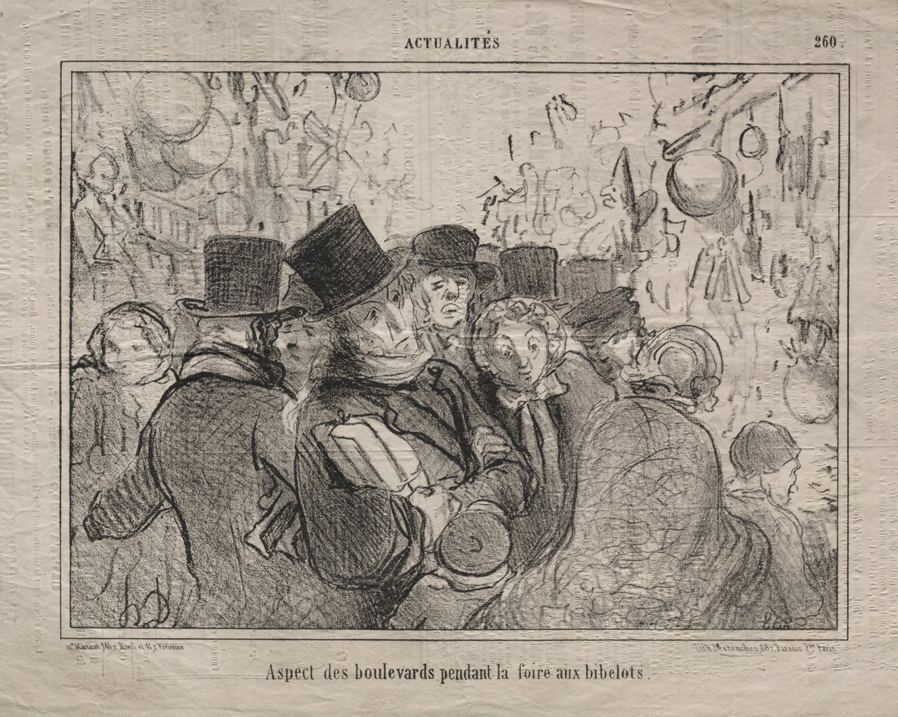 Aktualitäten (Nr. 260): Blick auf Boulevards während eines Marktes für Schmuckstücke von Honoré Daumier