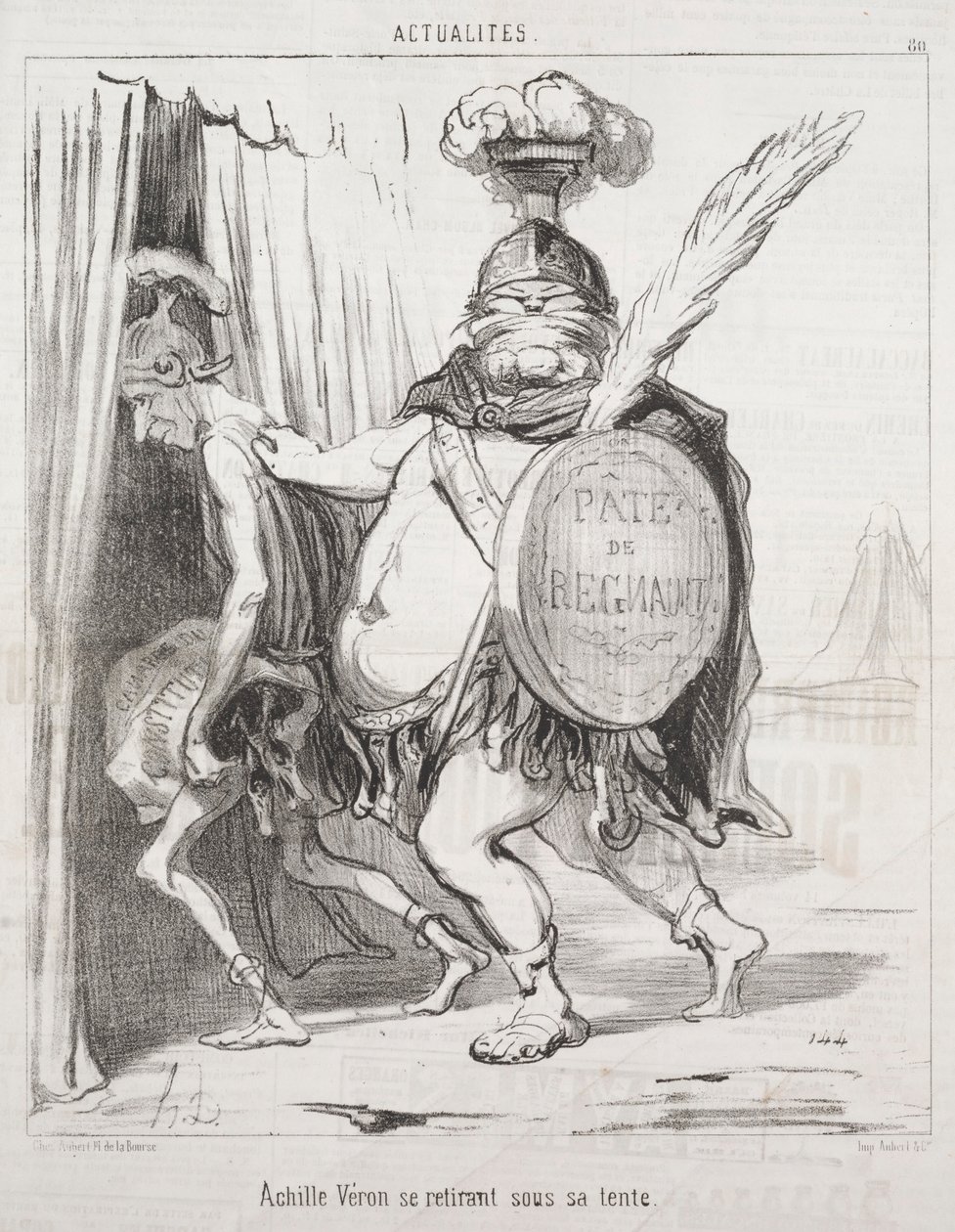Achilles zieht sich in sein Zelt zurück von Honoré Daumier