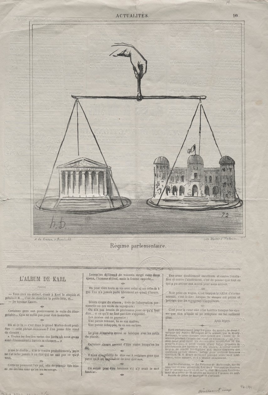 Actualities Nr. 10: Parlamentarisches Regime, 1870 von Honoré Daumier