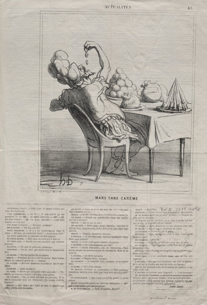 Aktualitäten Nr. 43: Marsch ohne Fastenzeit, 1869 von Honoré Daumier