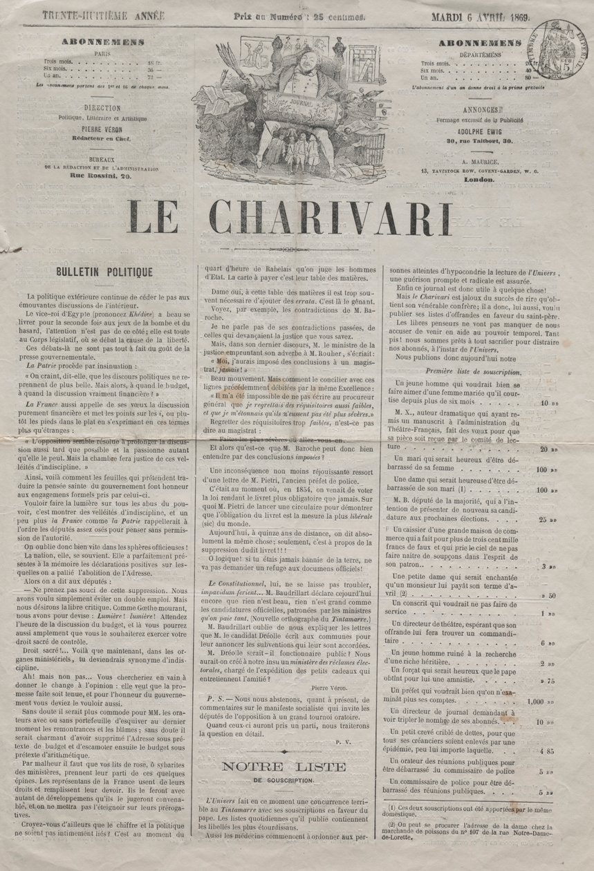 Actualities Nr. 64: Schwierigkeiten beim Schlankwerden, 1869 von Honoré Daumier