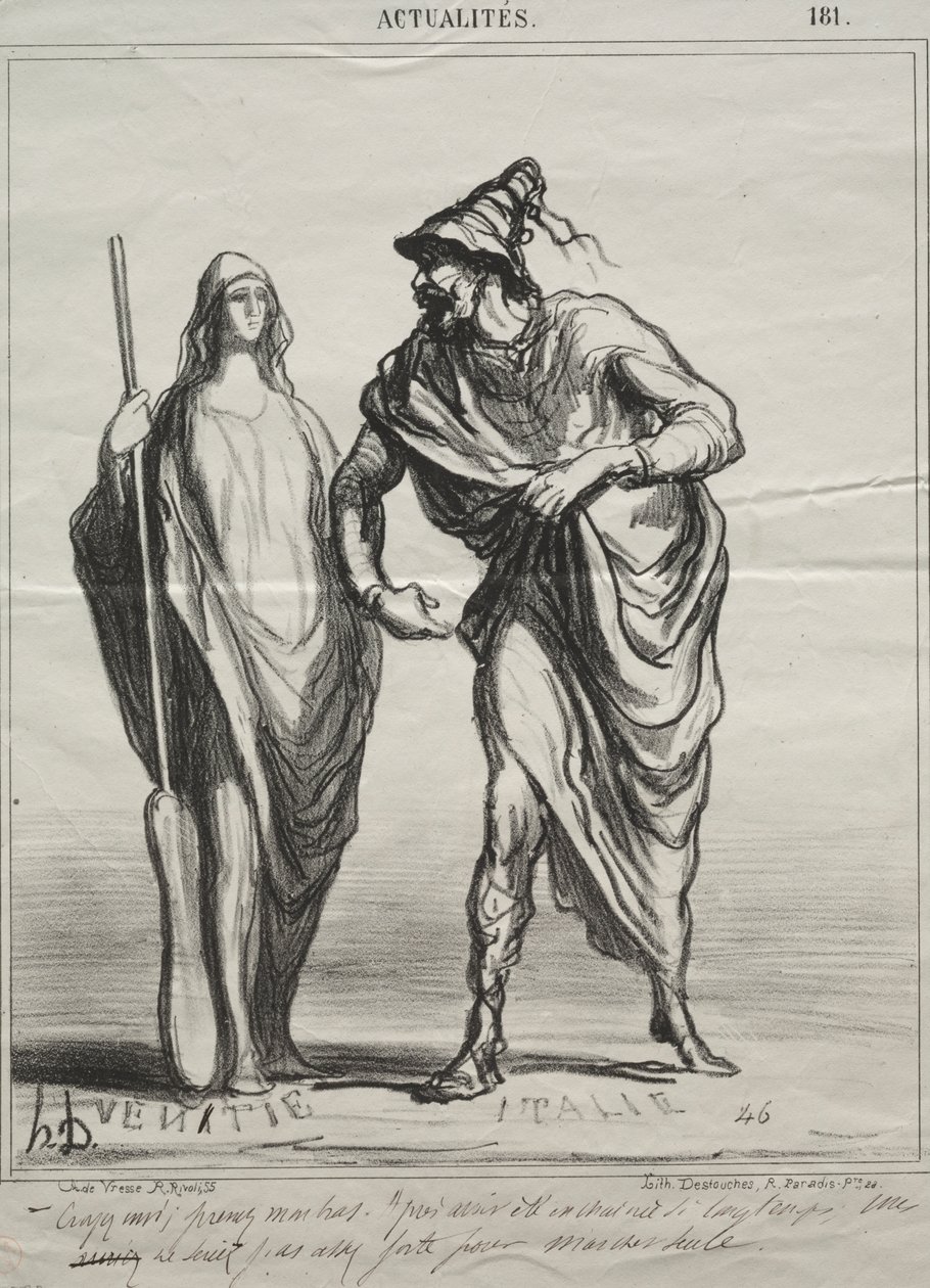 Tatsachen, Platte 181: Was hältst du von mir! Nimm meinen Arm von Honoré Daumier