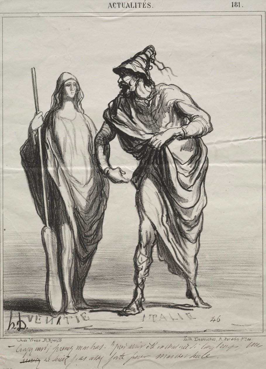 Actualities, Platte 181: Was hältst du von mir! Nimm meinen Arm, 1866 von Honoré Daumier