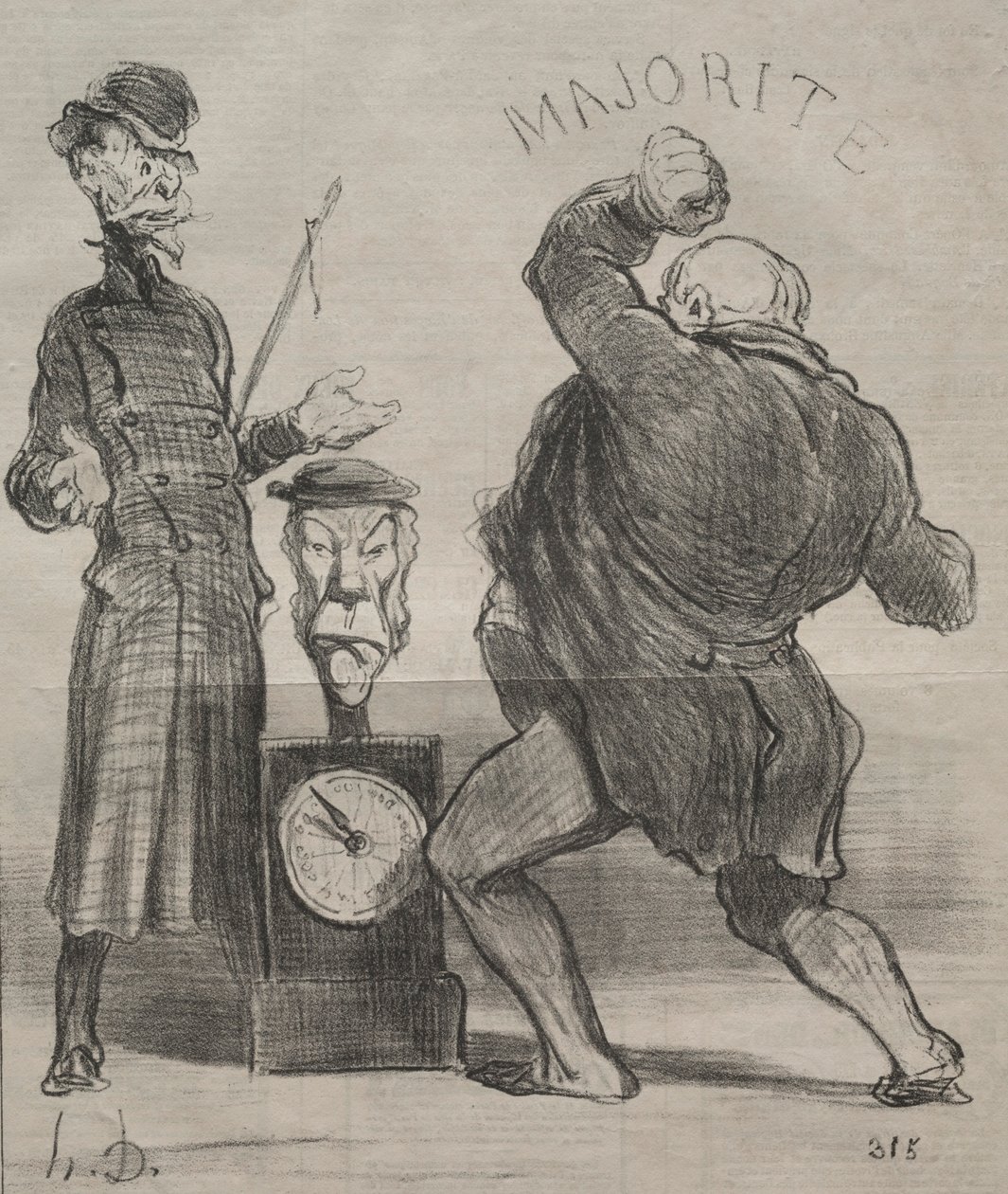 Actualities Platte 183: Die eigene Stärke testen, 1851 von Honoré Daumier