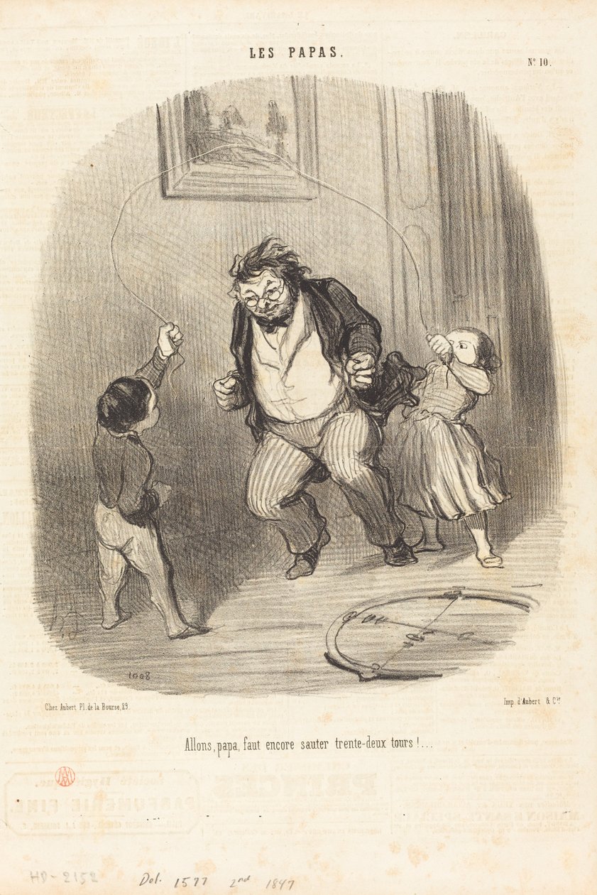 Los, Papa... noch... zweiunddreißig Runden!... von Honoré Daumier