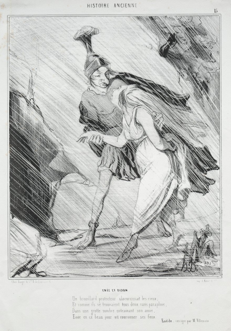 Alte Geschichte (Tafel 15): Äneas und Dido von Honoré Daumier