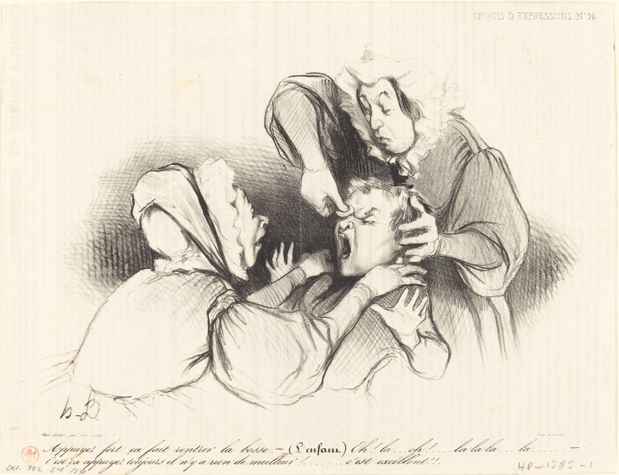 Drücken Sie fest, es drückt die Beule hinein... von Honoré Daumier
