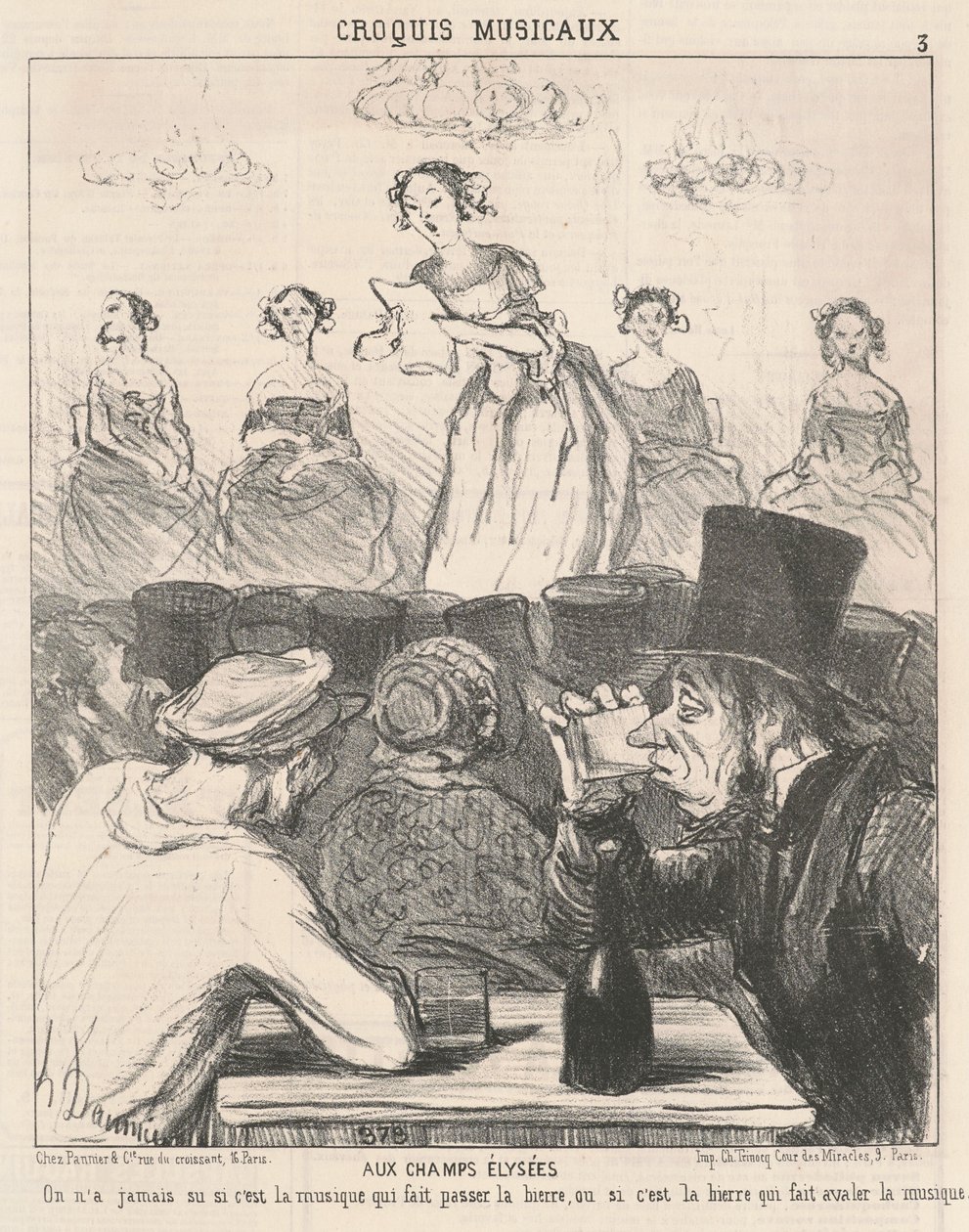 Auf den Champs-Elysées von Honoré Daumier