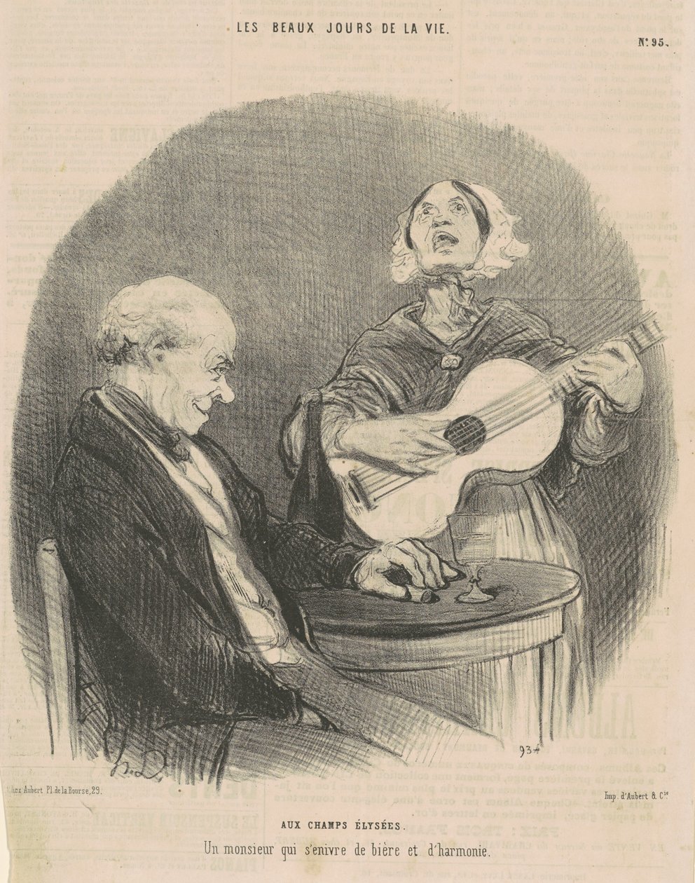 Auf den Champs-Elysées von Honoré Daumier