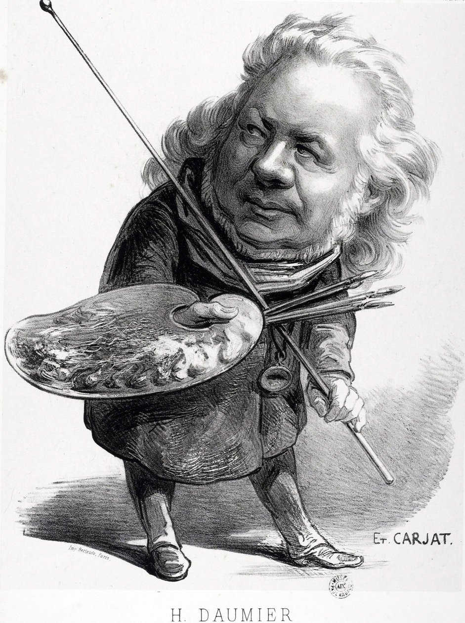 Karikatur von Honore Daumier (1808-1879), französischer Graveur, Maler und Bildhauer. Carjat-Gravur (1828-1906). von Honoré Daumier