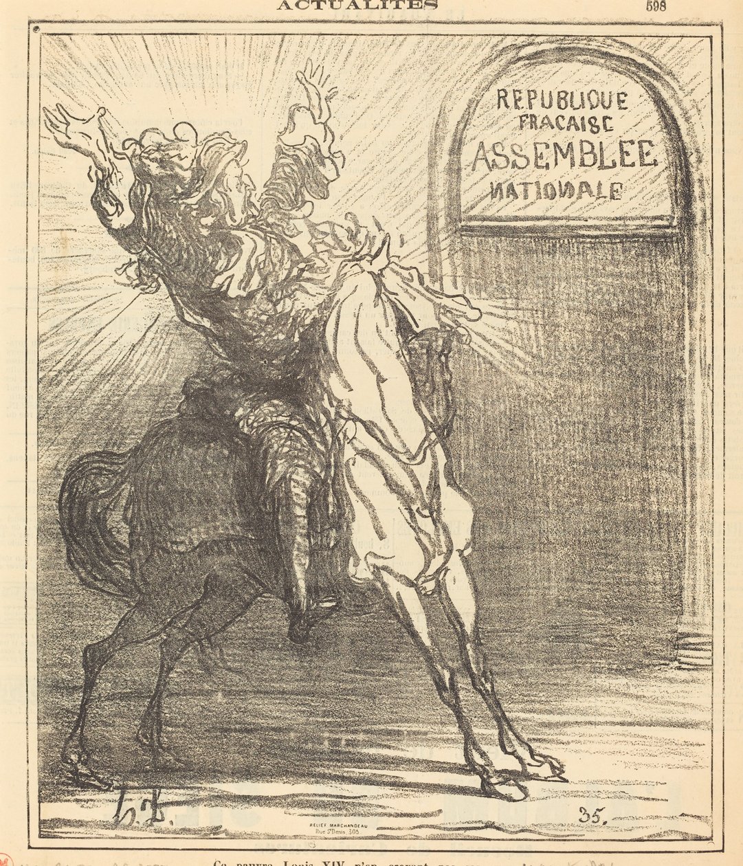 Dieser arme Ludwig XIV. traut seinen Augen nicht von Honoré Daumier