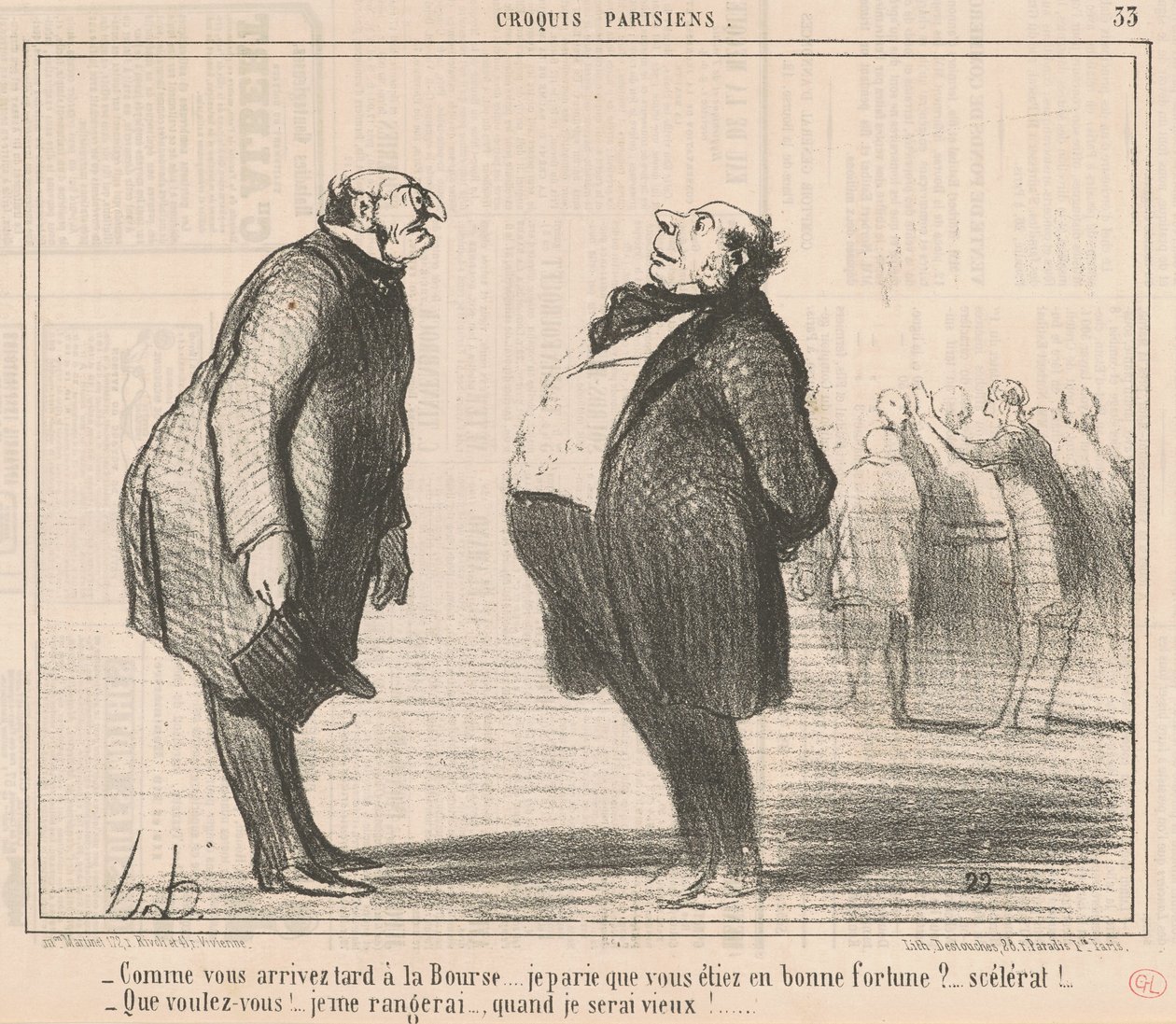 Wie spät Sie zur Börse kommen ... von Honoré Daumier