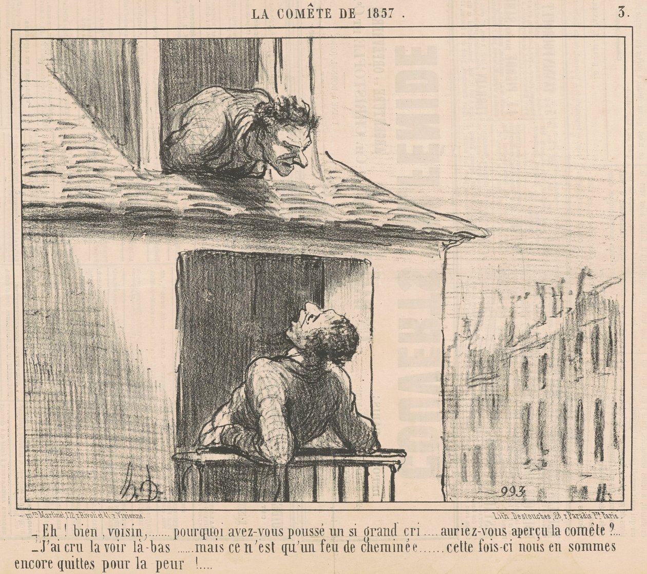Eh! Bien, voisin ... pourquoi avez-vous poussé ... von Honoré Daumier