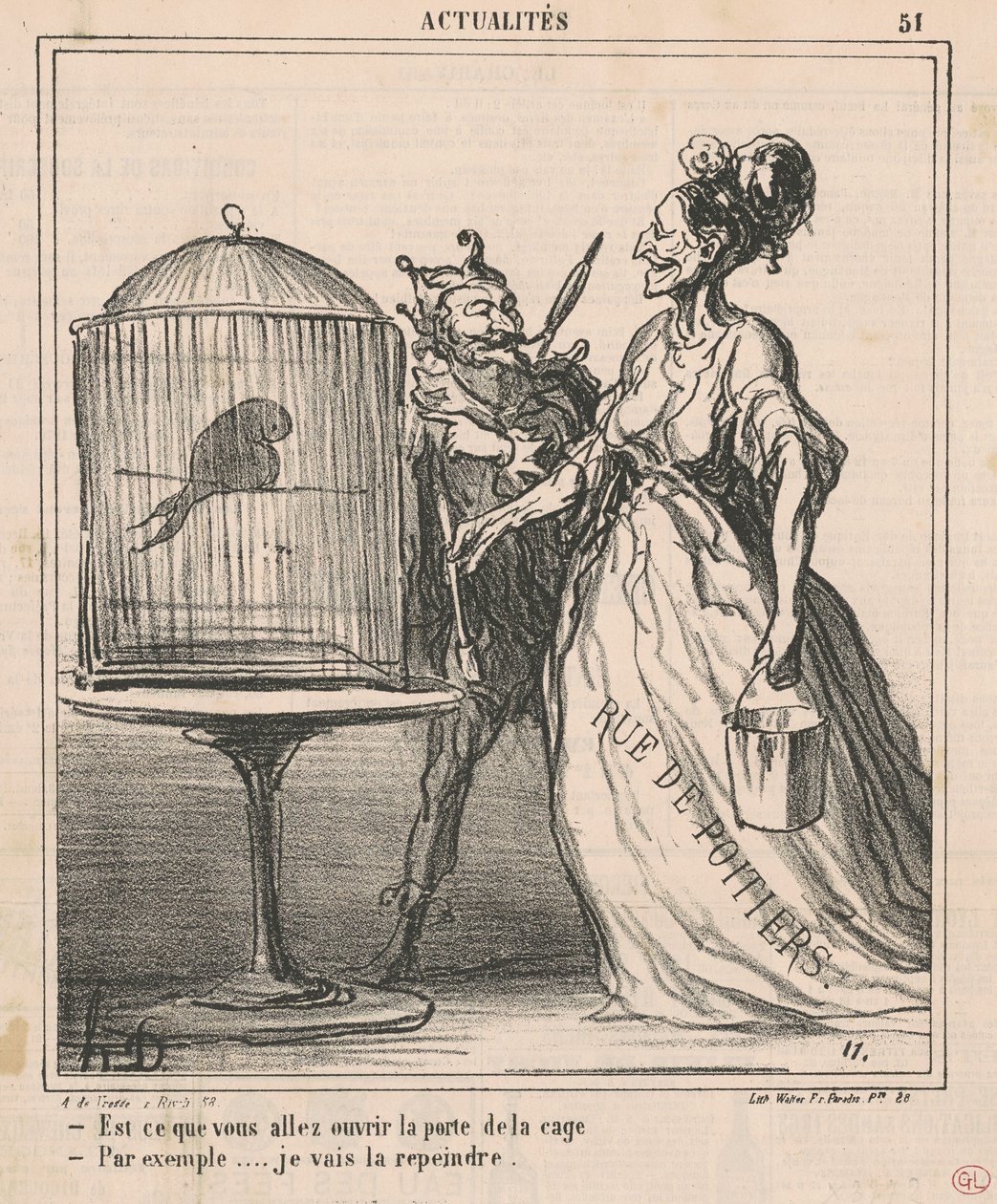 Wollen Sie die Käfigtür öffnen ... von Honoré Daumier
