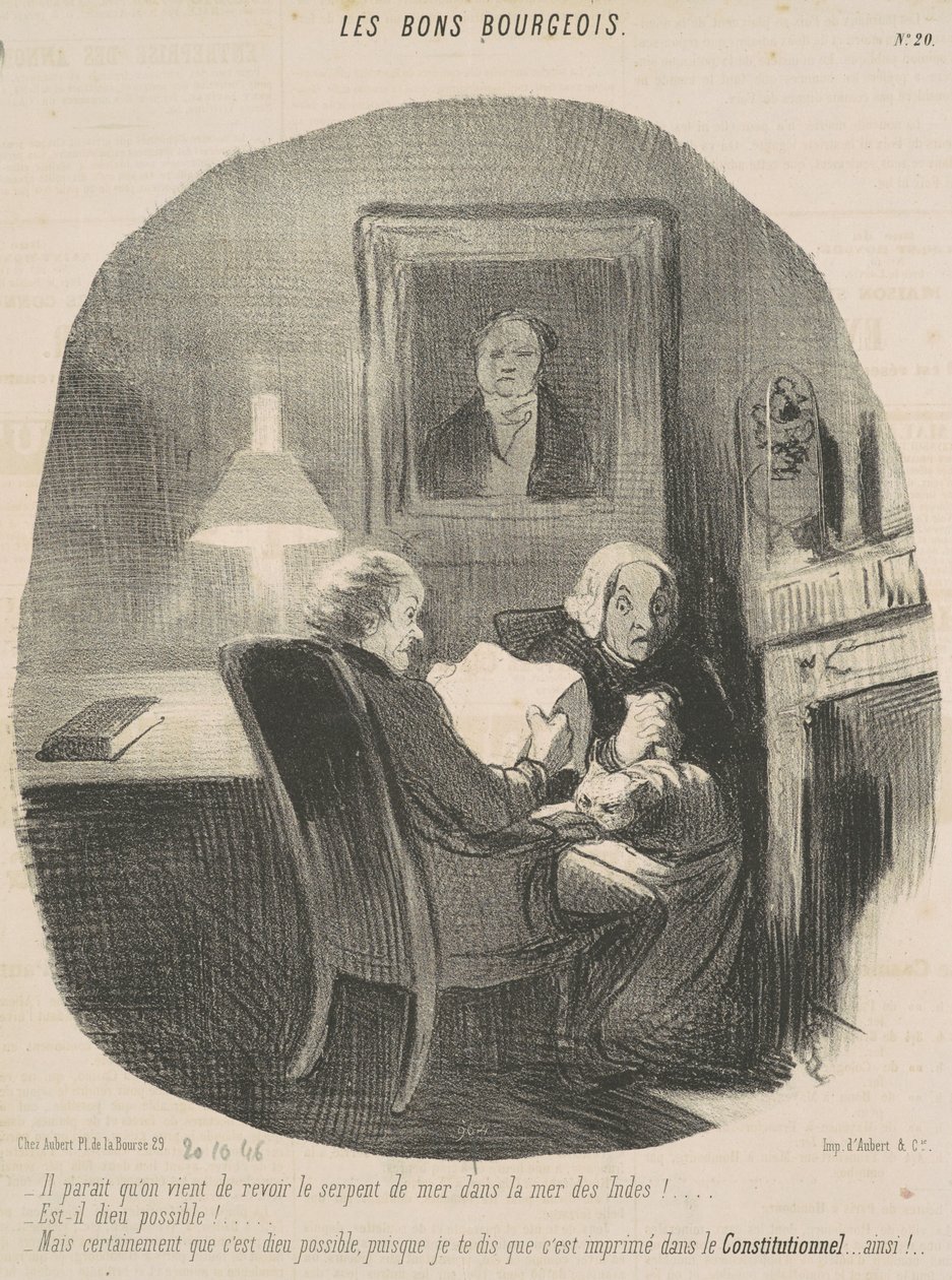 Es scheint, dass man die Seeschlange wieder gesehen hat ... von Honoré Daumier