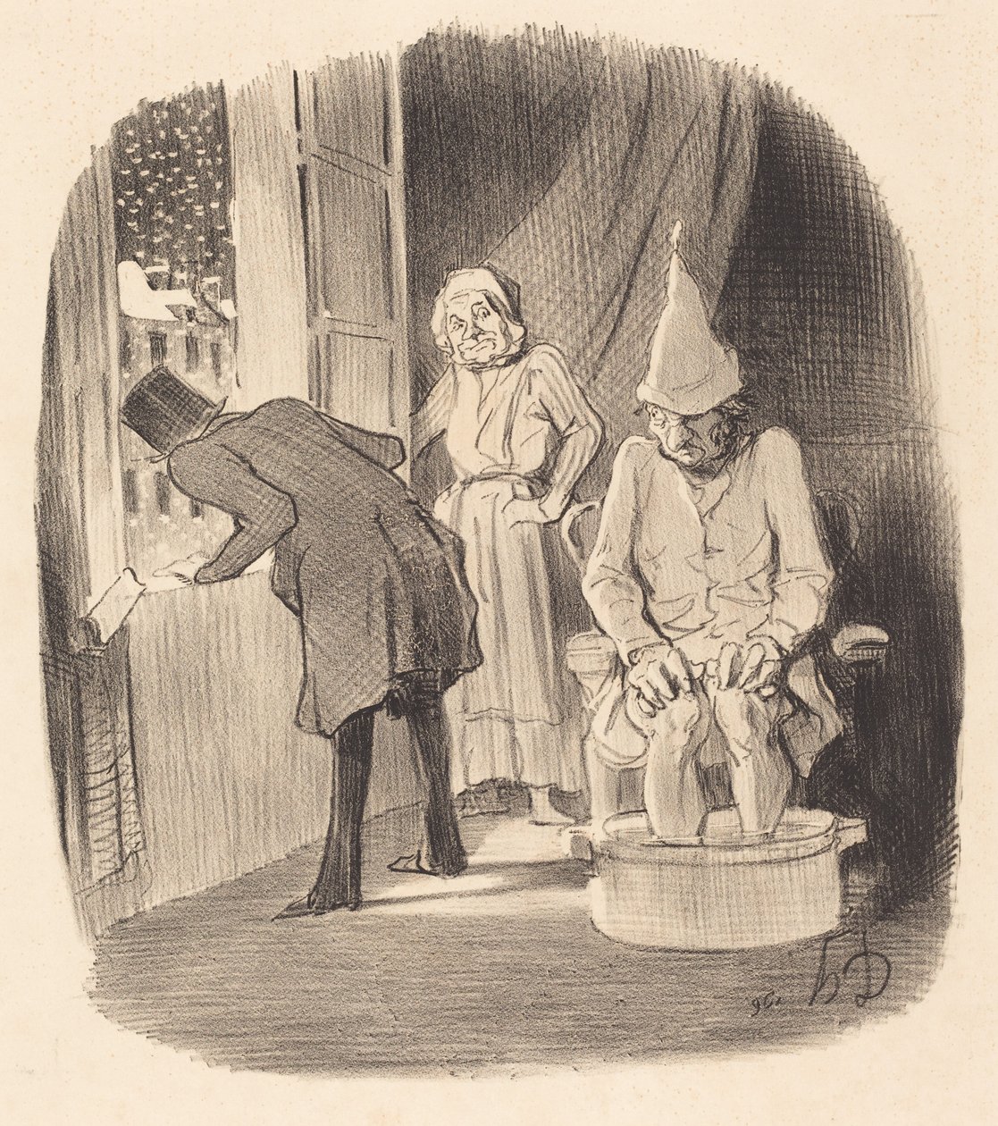 Unannehmlichkeit, seine Wohnung zu vermieten... von Honoré Daumier