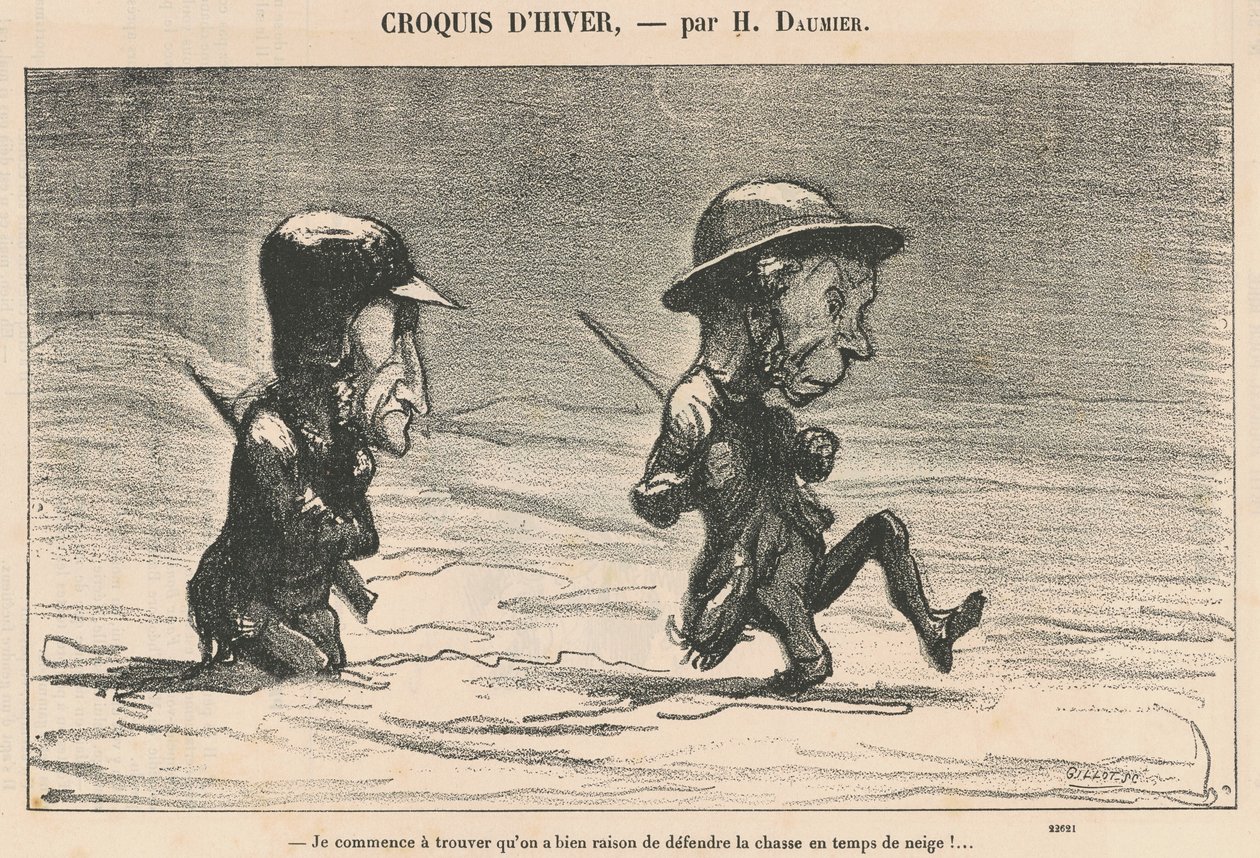 Ich fange an zu finden ... im Schnee! ... von Honoré Daumier