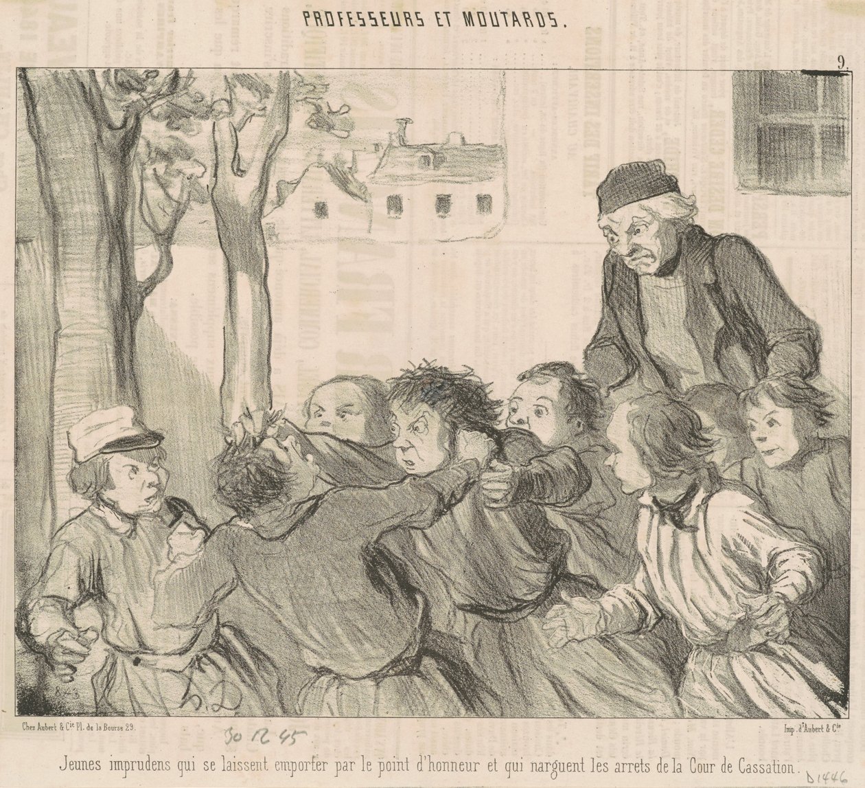 Unvorsichtige junge Leute, die sich hinreißen lassen ... von Honoré Daumier
