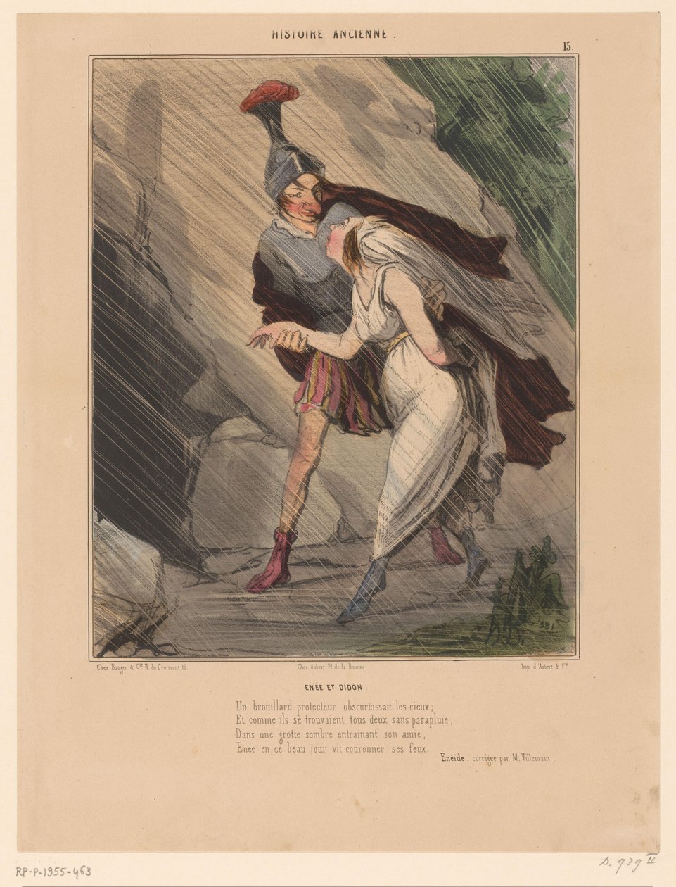 Karikatur von Aeneas und Dido von Honoré Daumier