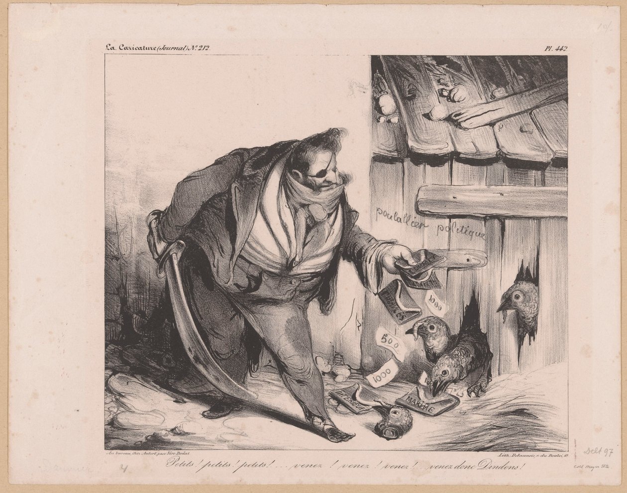 Karikatur von König Louis-Philippe I. von Frankreich als Bandit von Honoré Daumier