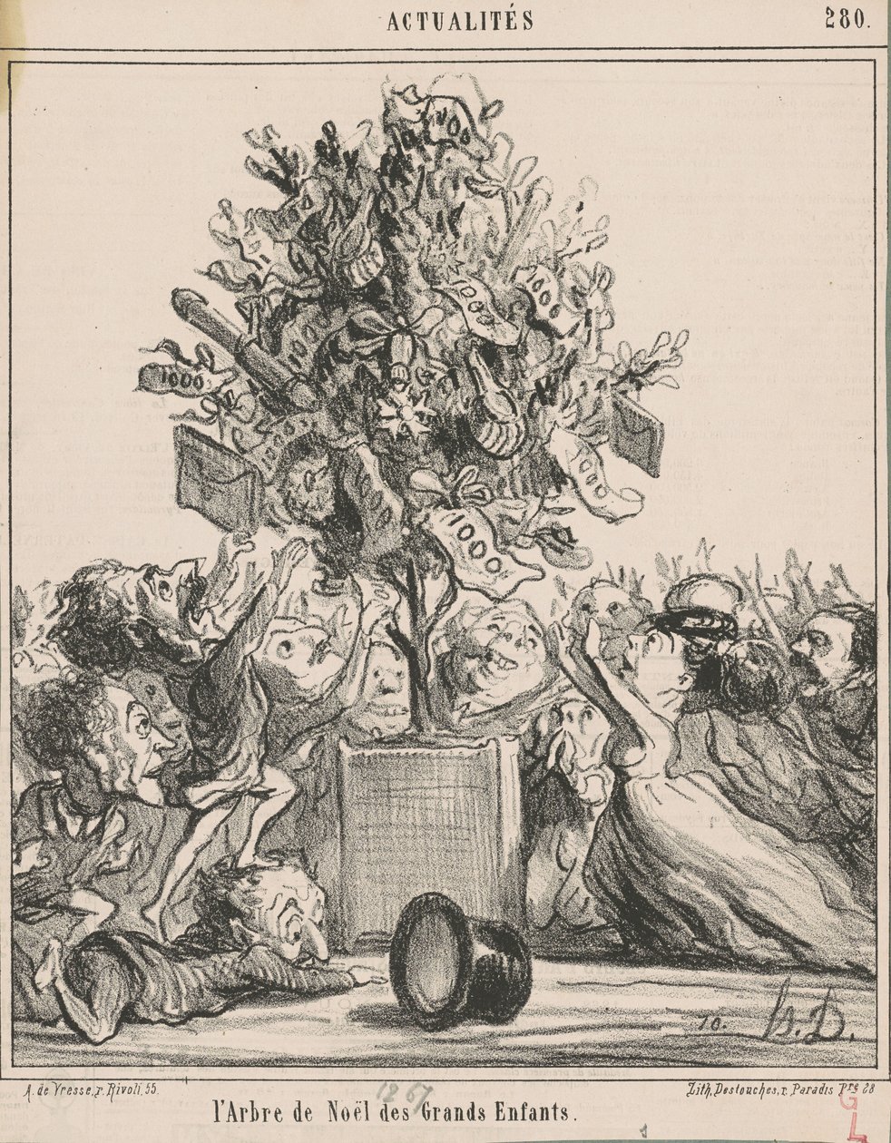 Der Weihnachtsbaum der großen Kinder von Honoré Daumier