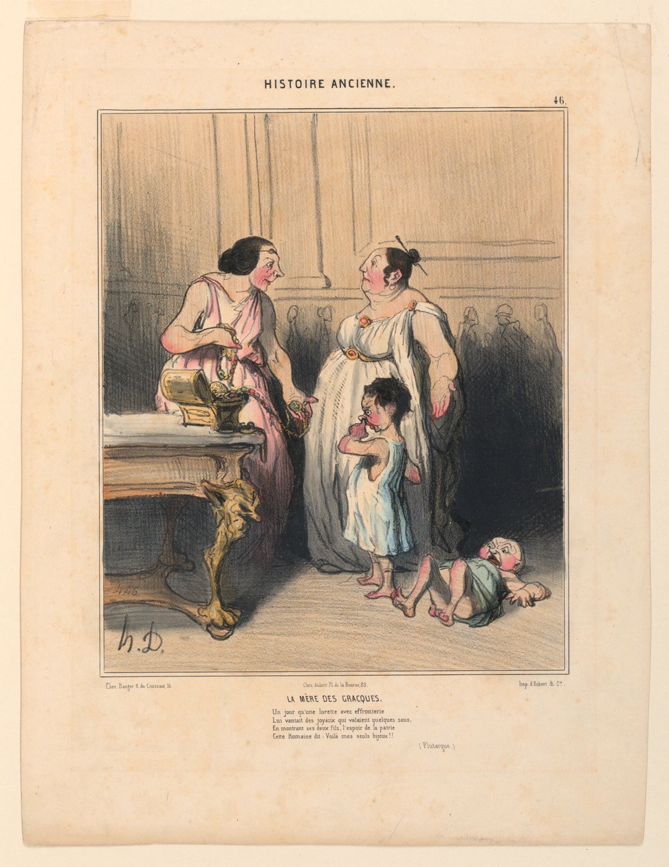 Die Mutter der Gracchen, Tafel 46 aus der Histoire Ancienne von Honoré Daumier