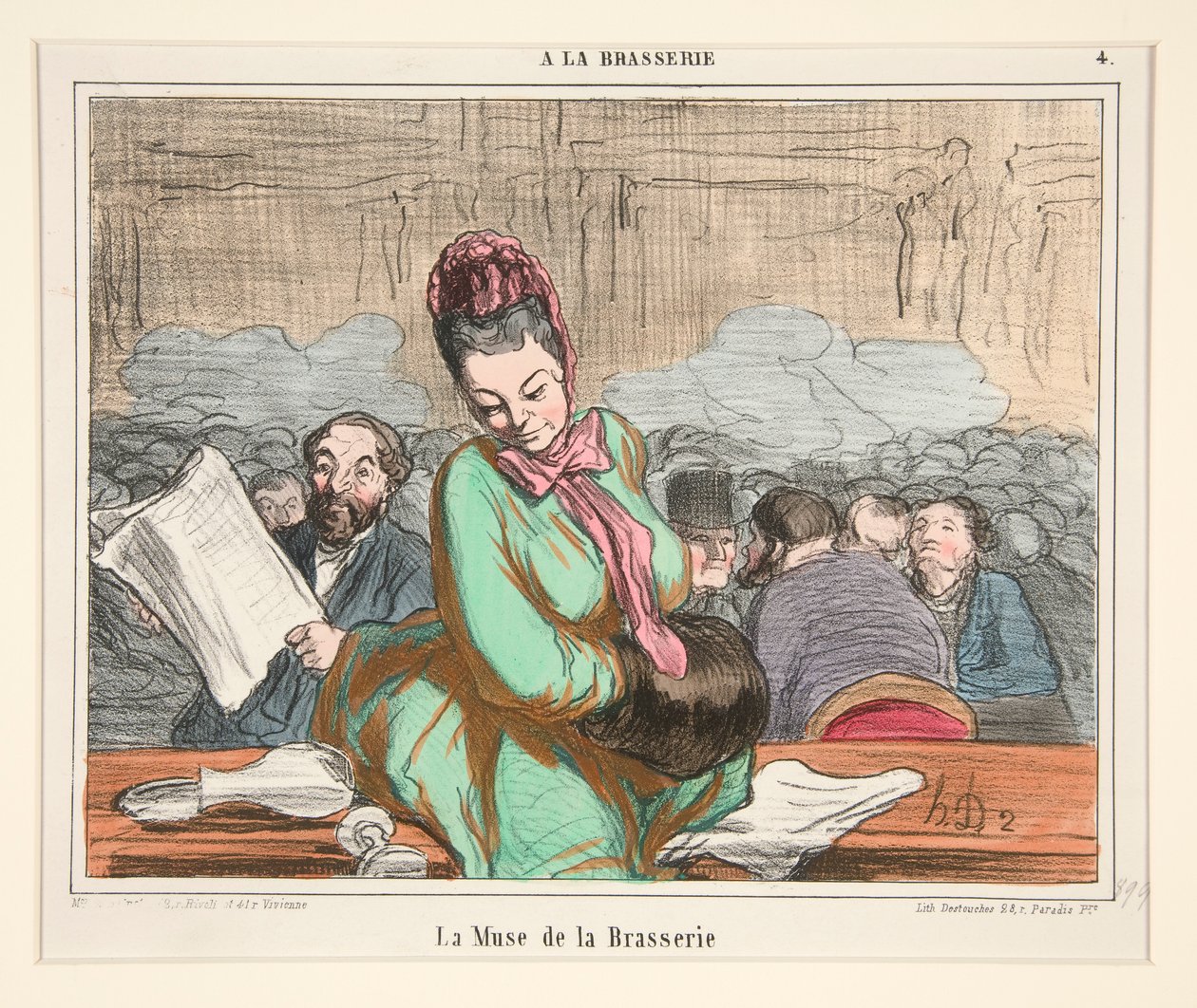 La Muse de la Brasserie, aus A La Brasserie von Honoré Daumier