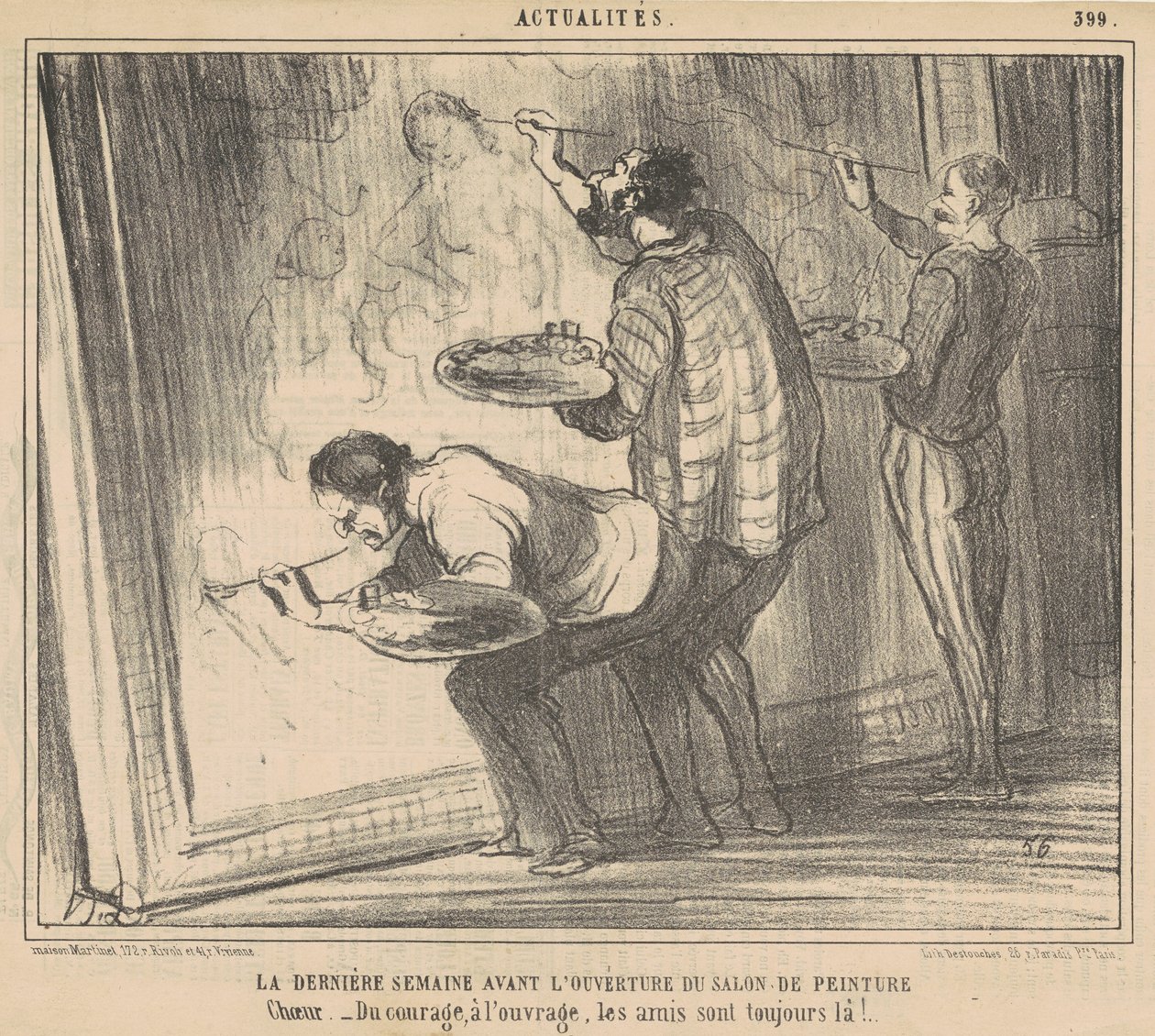 Die letzte Woche vor der Eröffnung des Salons ... von Honoré Daumier