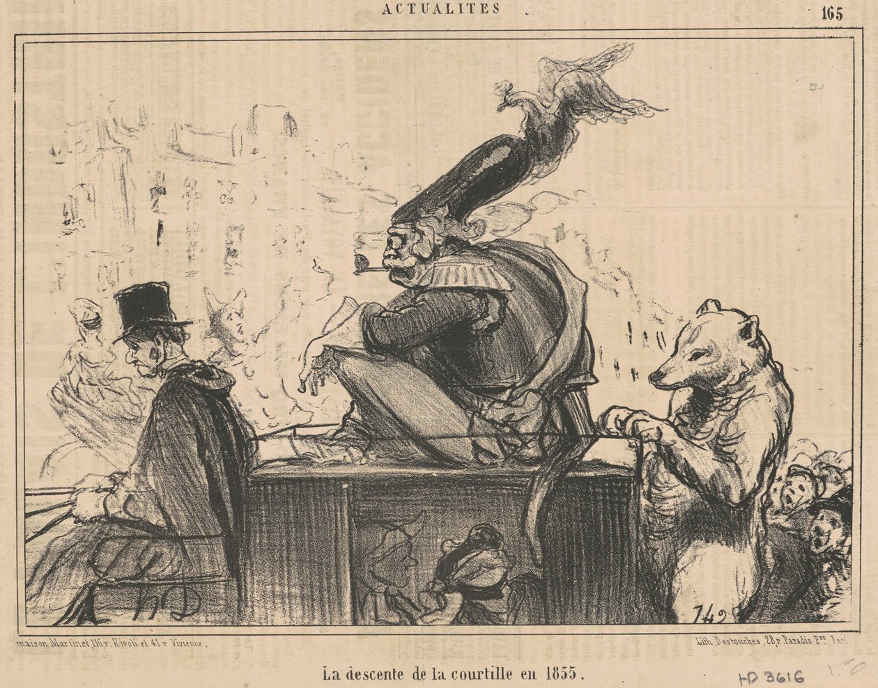 Der Abstieg von Courtille im Jahr 1855 von Honoré Daumier