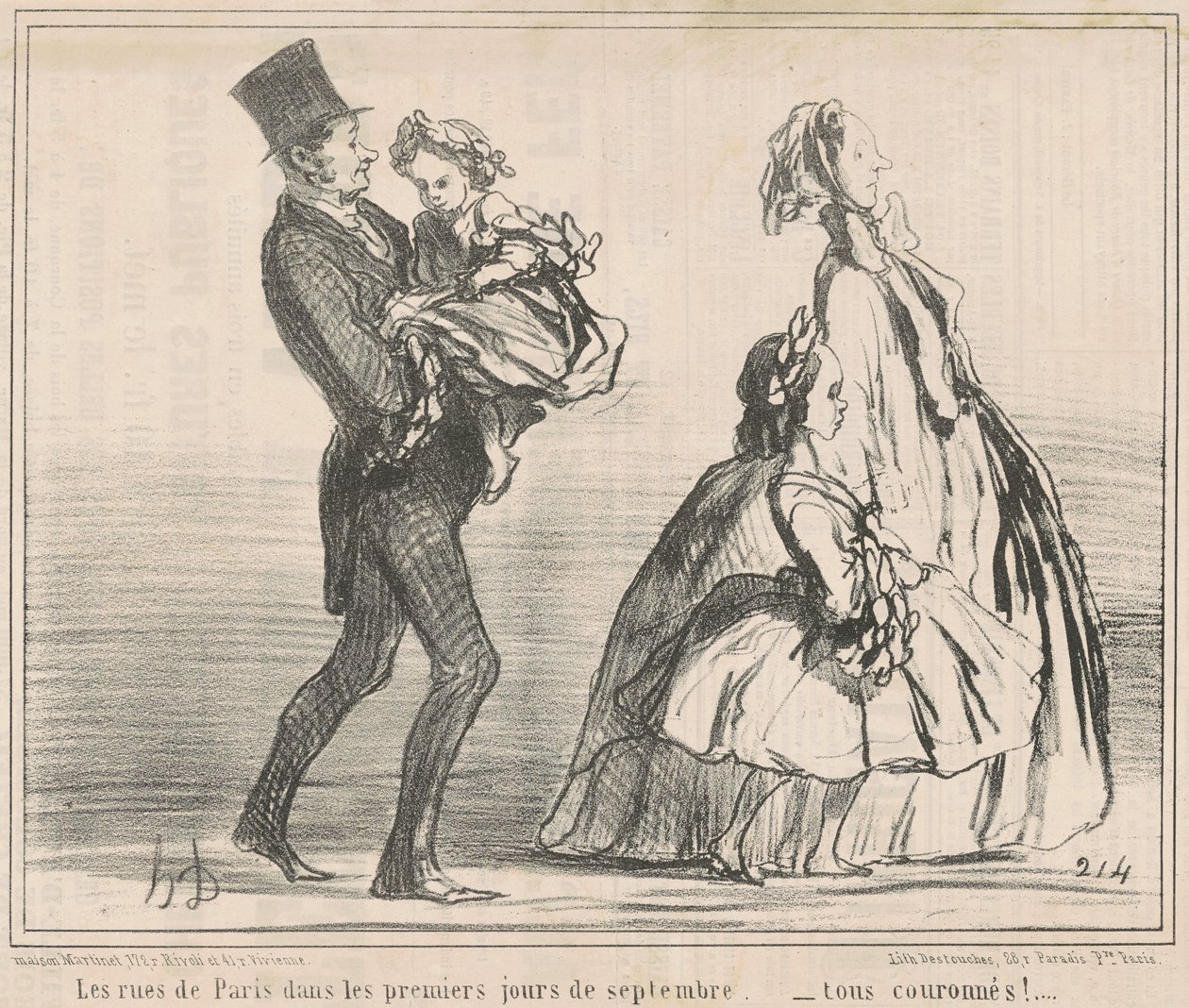 Die Straßen von Paris in den ersten Septembertagen ... von Honoré Daumier