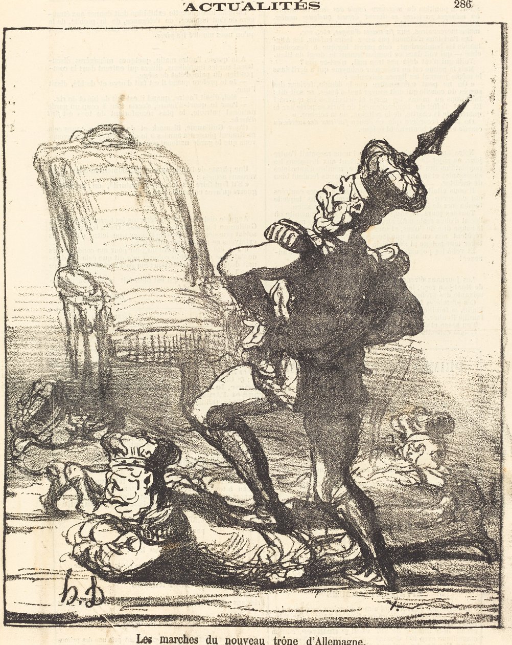 Die Stufen des neuen Thrones von Deutschland von Honoré Daumier