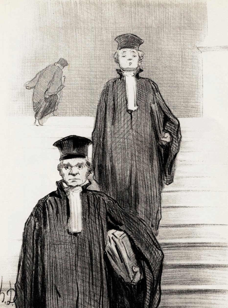 Haupttreppe des Justizpalastes, 1848 von Honoré Daumier
