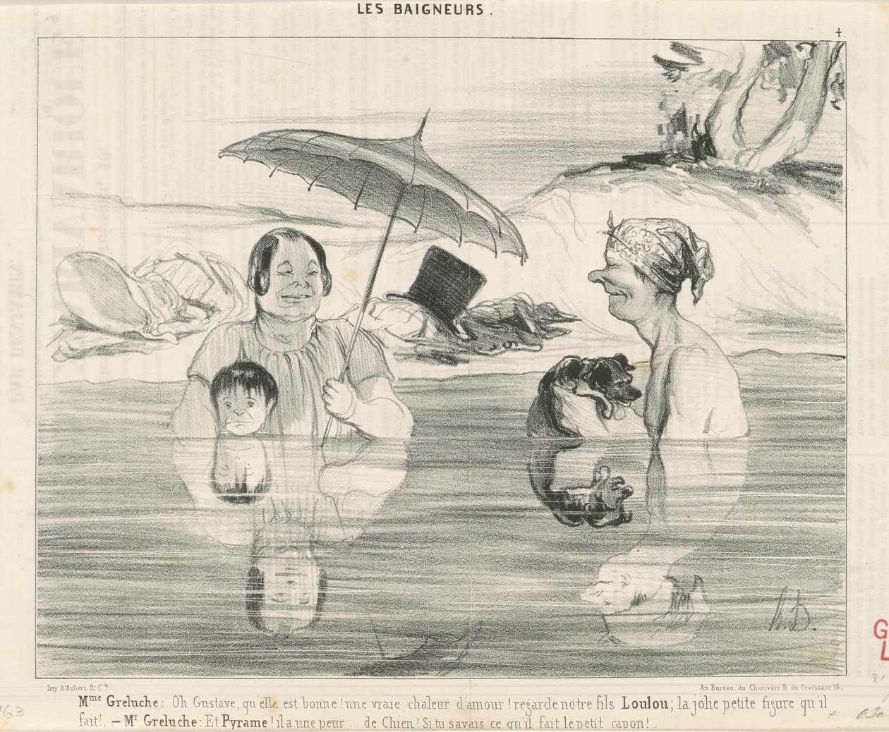 Mme Greluche: Oh Gustave, wie gut sie ist! von Honoré Daumier