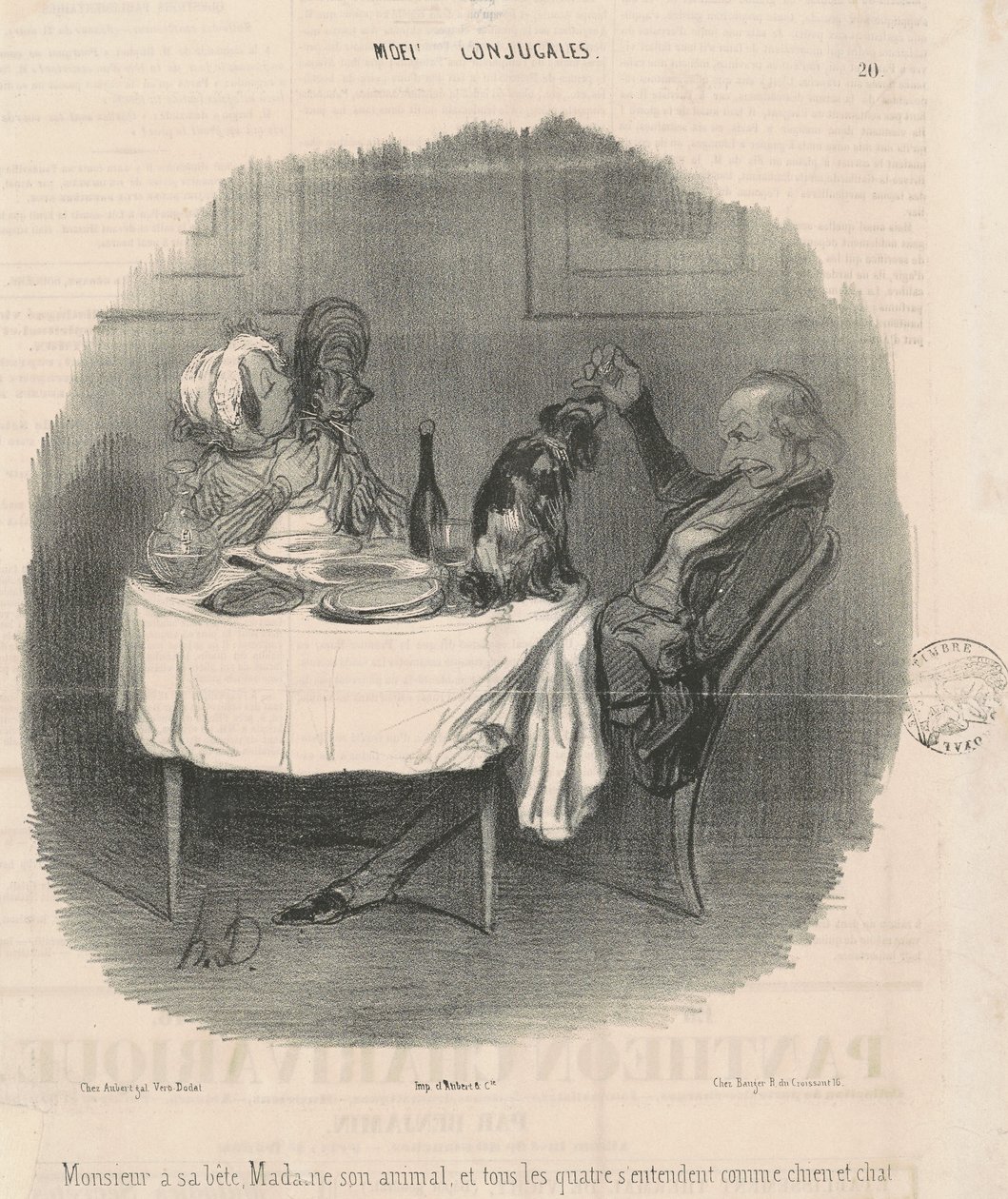 Herr hat sein Tier, Madame ihr Tier ... von Honoré Daumier