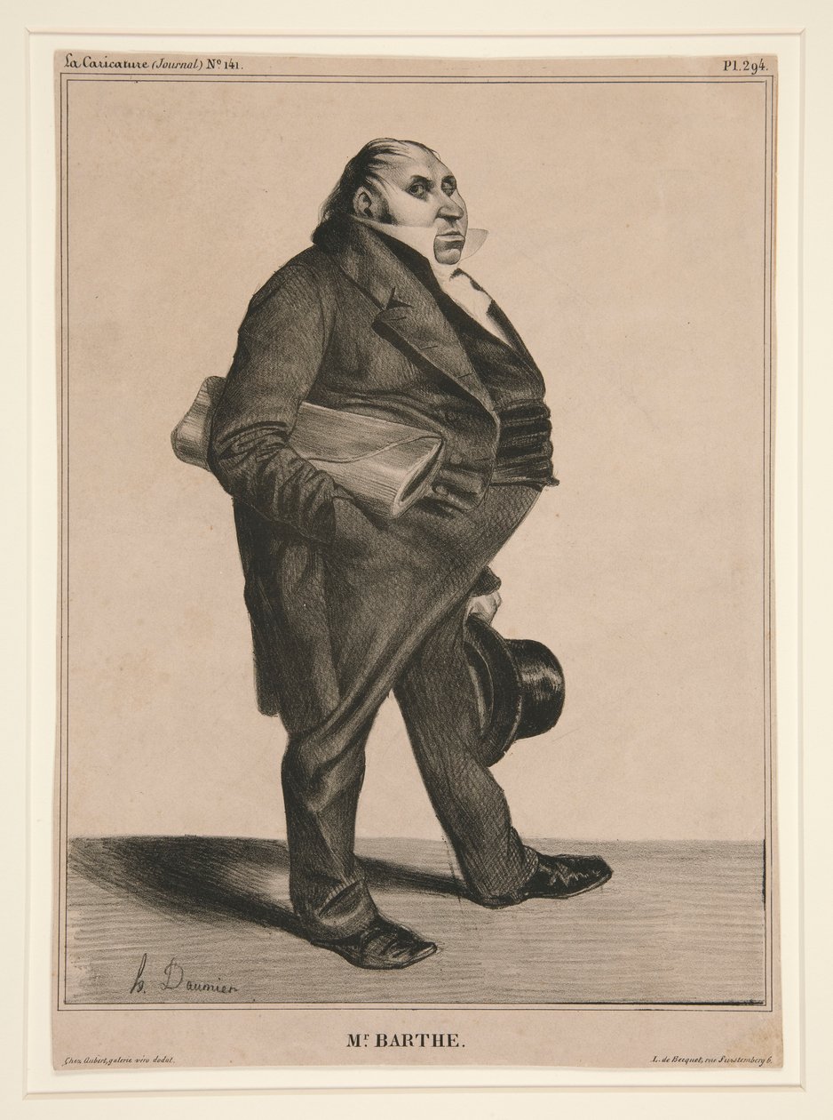 Mr. Barthe, pl. 294 aus der Serie Célébrité de la Caricature von Honoré Daumier