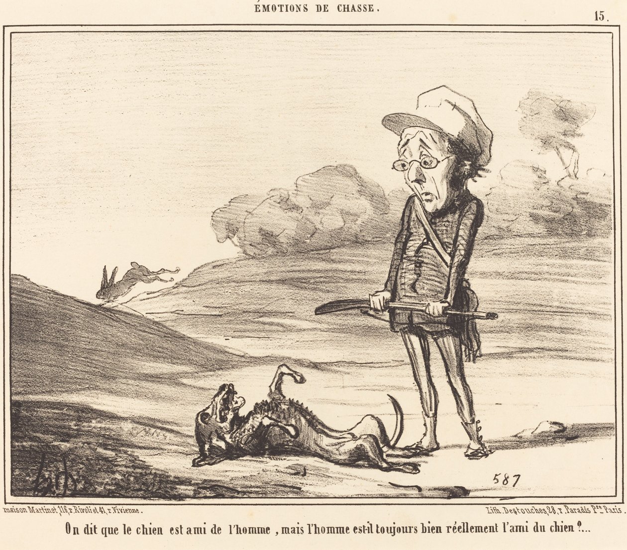 Man sagt, der Hund sei der Freund des Menschen... von Honoré Daumier