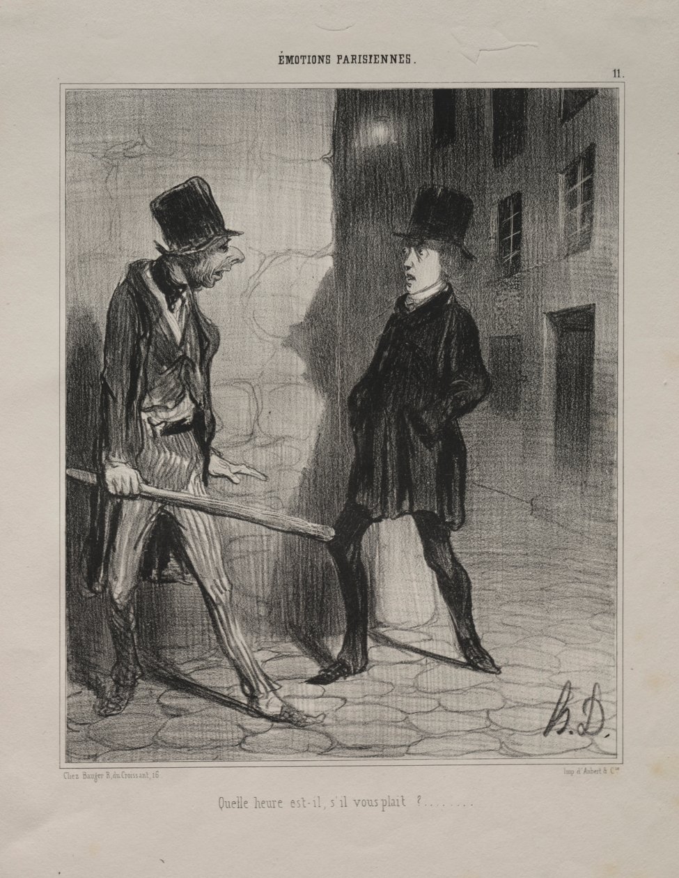 Pariser Emotionen, Platte 11: Wie spät ist es bitte, 24. November 1839 von Honoré Daumier